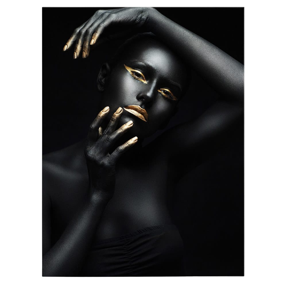 Machiaj auriu tablou modern portret - Material produs:: Poster pe hartie FARA RAMA, Dimensiunea:: 60x90 cm Machiaj auriu tablou modern portret - Material produs:: Poster pe hartie FARA RAMA, Dimensiunea:: 60x90 cm
