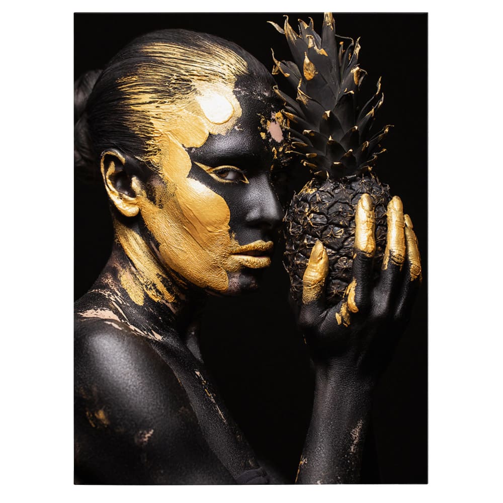 Machiaj auriu tablou portret - Material produs:: Tablou canvas pe panza CU RAMA, Dimensiunea:: 70x100 cm Machiaj auriu tablou portret - Material produs:: Tablou canvas pe panza CU RAMA, Dimensiunea:: 70x100 cm