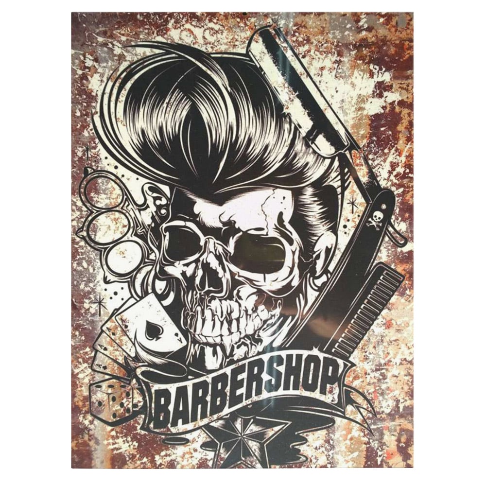 Barber Shop Tablou Craniu Vintage - Material produs:: Tablou canvas pe panza CU RAMA, Dimensiunea:: 30x40 cm Barber Shop Tablou Craniu Vintage - Material produs:: Tablou canvas pe panza CU RAMA, Dimensiunea:: 30x40 cm