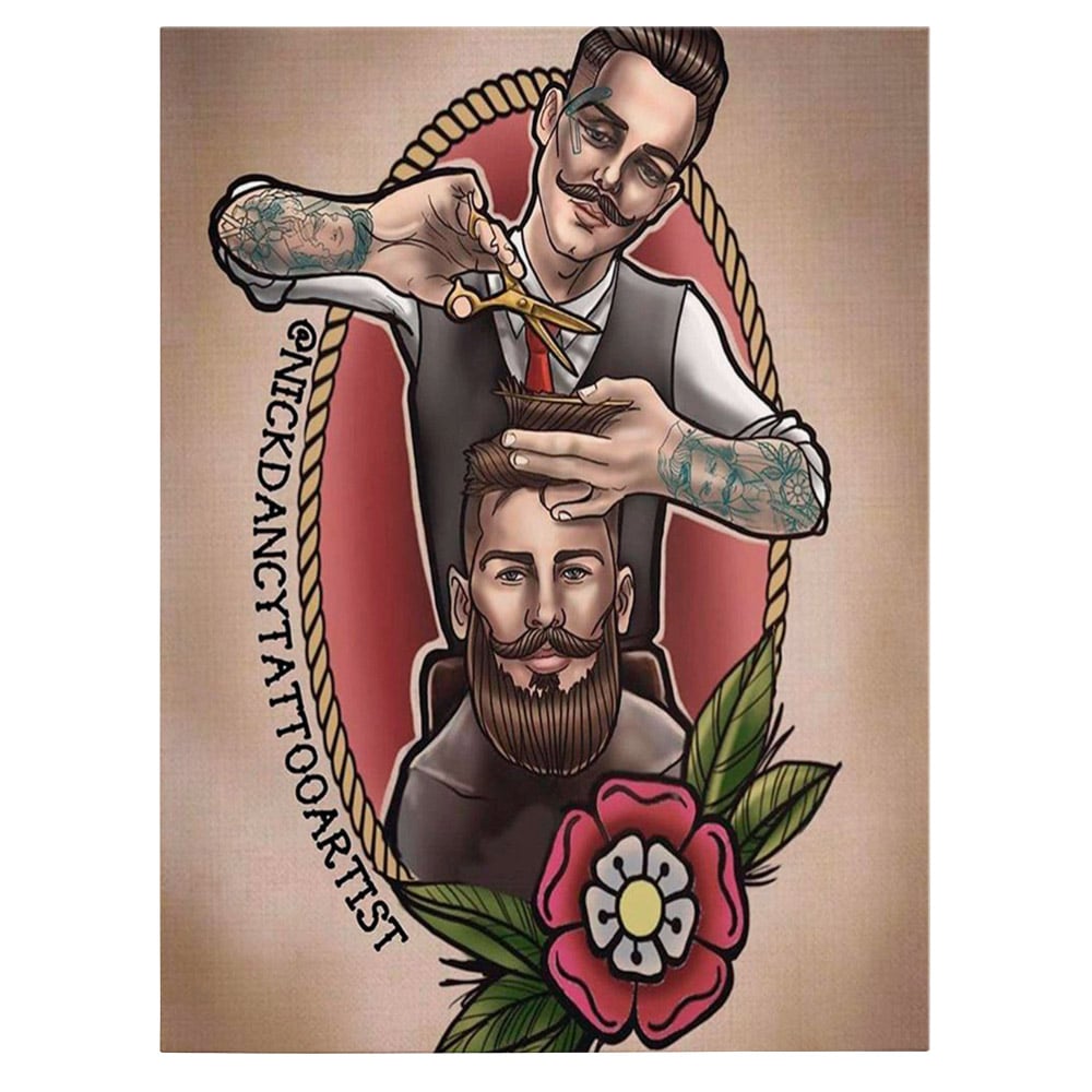 Barber Shop Tablou Shave&Cut Vintage - Material produs:: Tablou canvas pe panza CU RAMA, Dimensiunea:: 50x70 cm Barber Shop Tablou Shave&Cut Vintage - Material produs:: Tablou canvas pe panza CU RAMA, Dimensiunea:: 50x70 cm