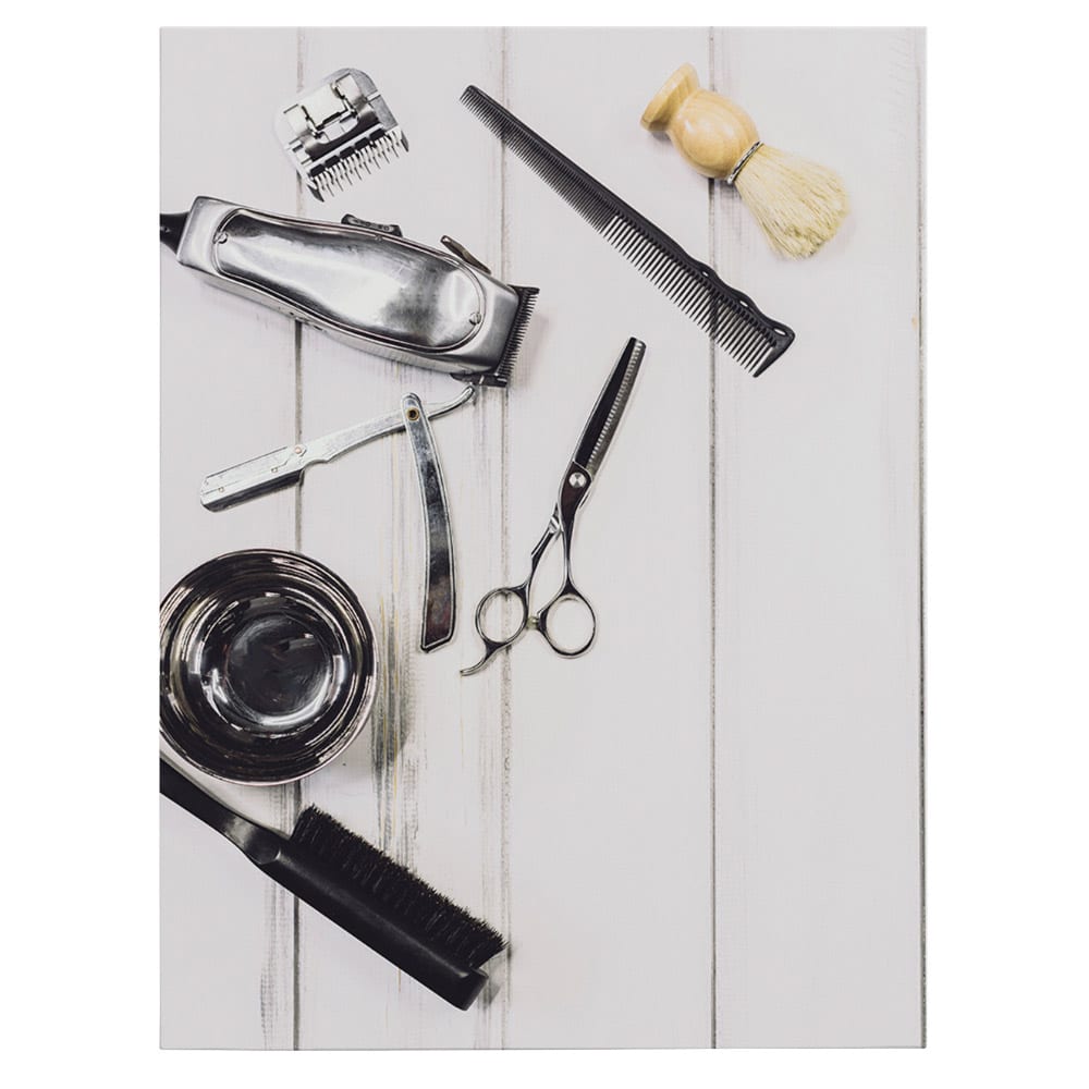 Barber Shop Tablou ustensile frizerie - Material produs:: Tablou canvas pe panza CU RAMA, Dimensiunea:: 40x60 cm Barber Shop Tablou ustensile frizerie - Material produs:: Tablou canvas pe panza CU RAMA, Dimensiunea:: 40x60 cm