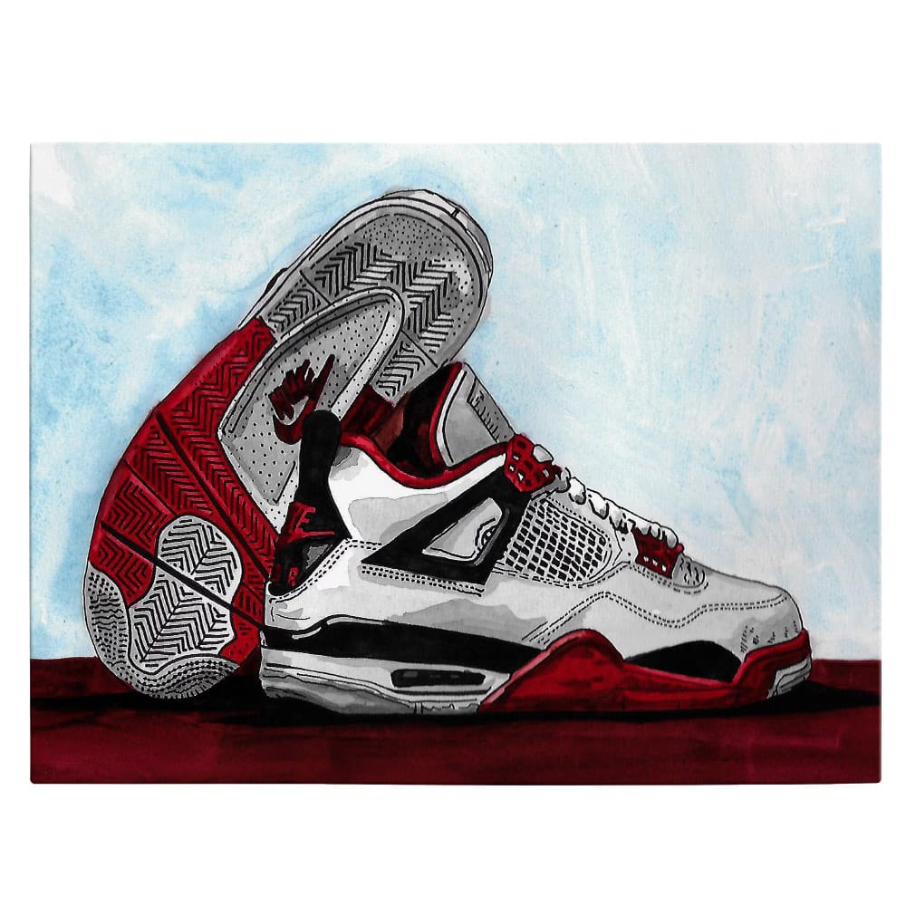 Jordan 4 Fire Red tablou - Material produs:: Tablou canvas pe panza CU RAMA, Dimensiunea:: 50x70 cm Jordan 4 Fire Red tablou - Material produs:: Tablou canvas pe panza CU RAMA, Dimensiunea:: 50x70 cm