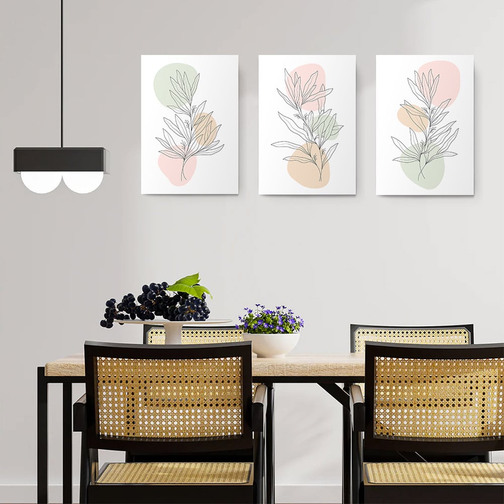 Set 3 tablouri Boho minimalism plante - Dimensiune multicanvas: 3 tablouri 60x90 cm Set 3 tablouri Boho minimalism plante - Dimensiune multicanvas: 3 tablouri 60x90 cm