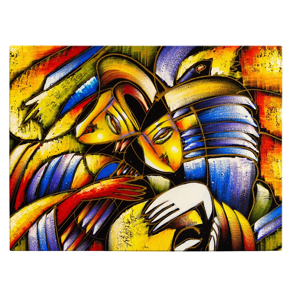 Tablou abstract pictura ulei cuplu stil cubism, galben 1968 - Material produs:: Poster pe hartie FARA RAMA, Dimensiunea:: 80x120 cm Tablou abstract pictura ulei cuplu stil cubism, galben 1968 - Material produs:: Poster pe hartie FARA RAMA, Dimensiunea:: 80x120 cm