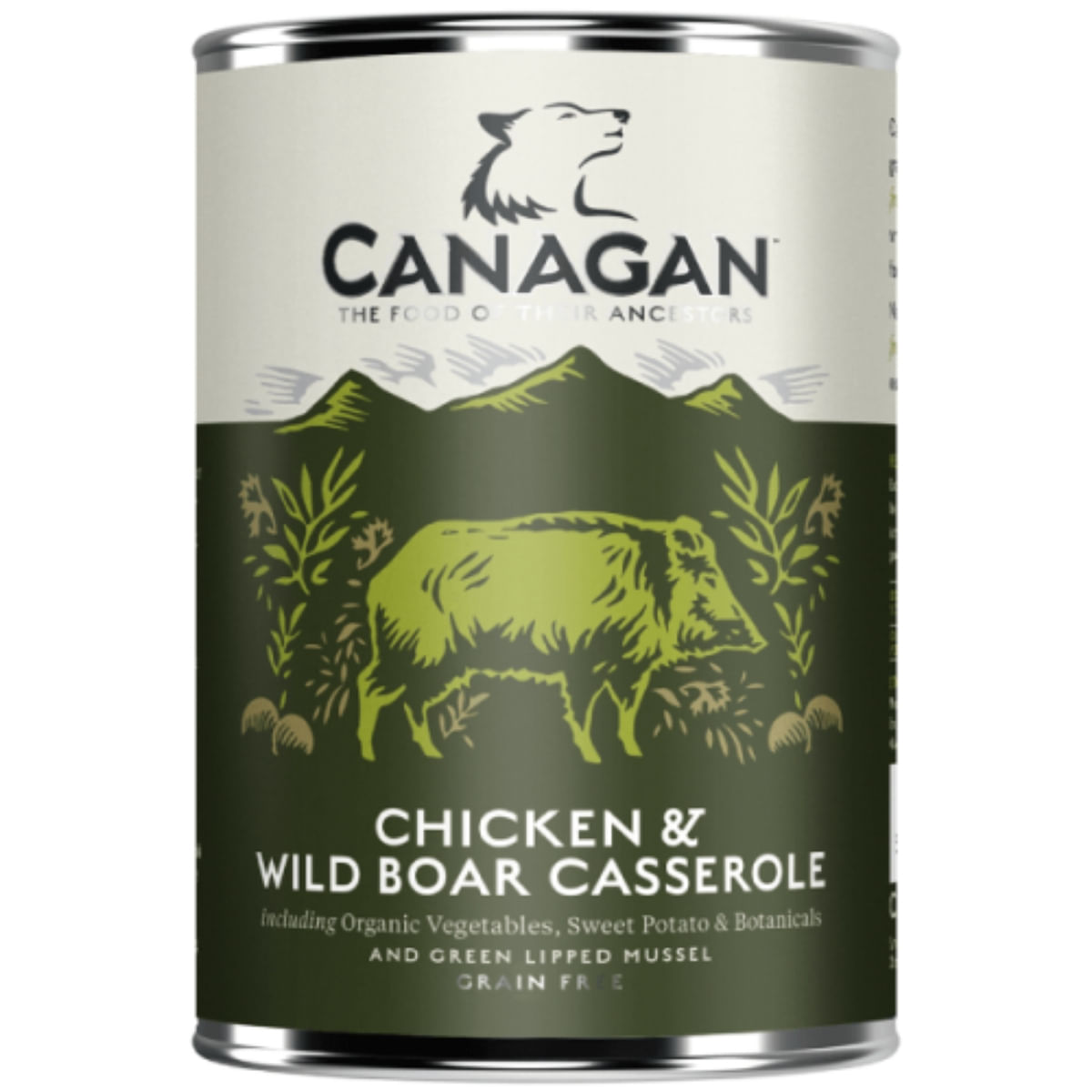 CANAGAN Chicken&Wild Boar Casserole, XS-XL, Pui și Mistreț, conservă hrană umedă fără cereale câini junior & adult, (în supă), 400g CANAGAN Chicken&Wild Boar Casserole, XS-XL, Pui și Mistreț, conservă hrană umedă fără cereale câini junior & adult, (în supă), 400g