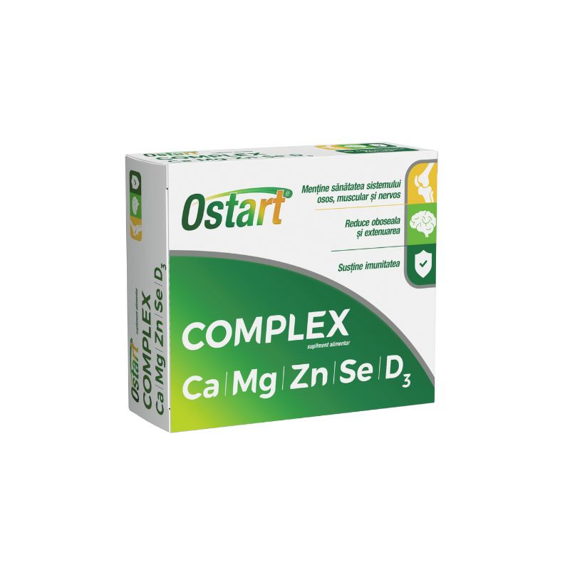 Ostart Complex Ca + Mg + Zn + Se + D3, 30 comprimate, Fiterman Pharma Ostart Complex Ca + Mg + Zn + Se + D3, 30 comprimate, Fiterman Pharma