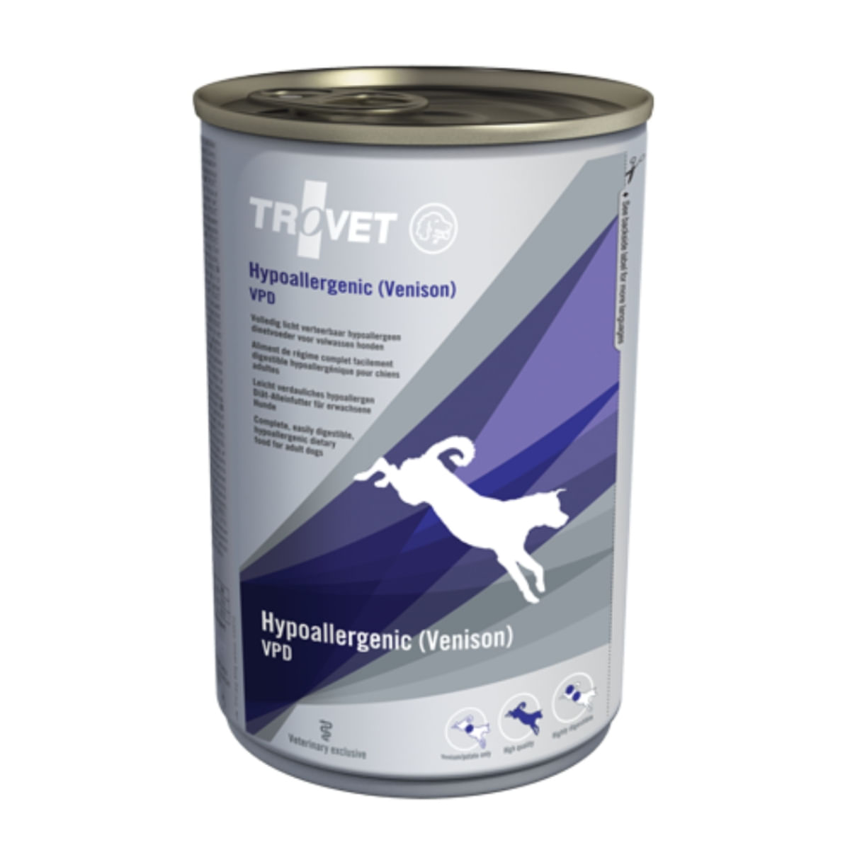 TROVET Dog Hypoallergenic VPD, Căprioară, dietă veterinară câini, conservă hrană umedă, afecțiuni digestive și dermatologice, (pate), 400g TROVET Dog Hypoallergenic VPD, Căprioară, dietă veterinară câini, conservă hrană umedă, afecțiuni digestive și dermatologice, (pate), 400g