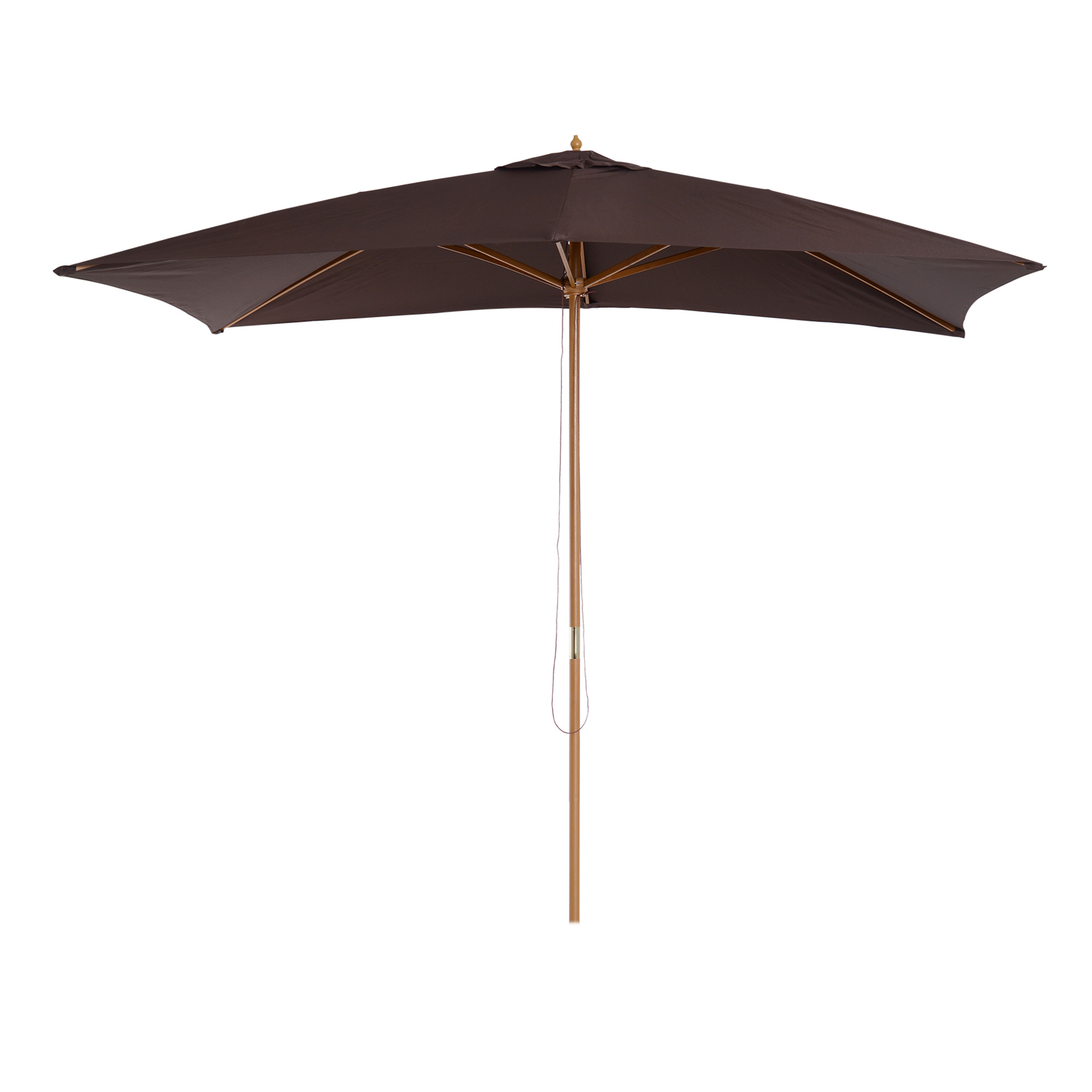 Outsunny Umbrelă Pătrată pentru Exterior, Cadru din Lemn, 2x2.95x2.55m, Maro | Aosom Romania Outsunny Umbrelă Pătrată pentru Exterior, Cadru din Lemn, 2x2.95x2.55m, Maro | Aosom Romania