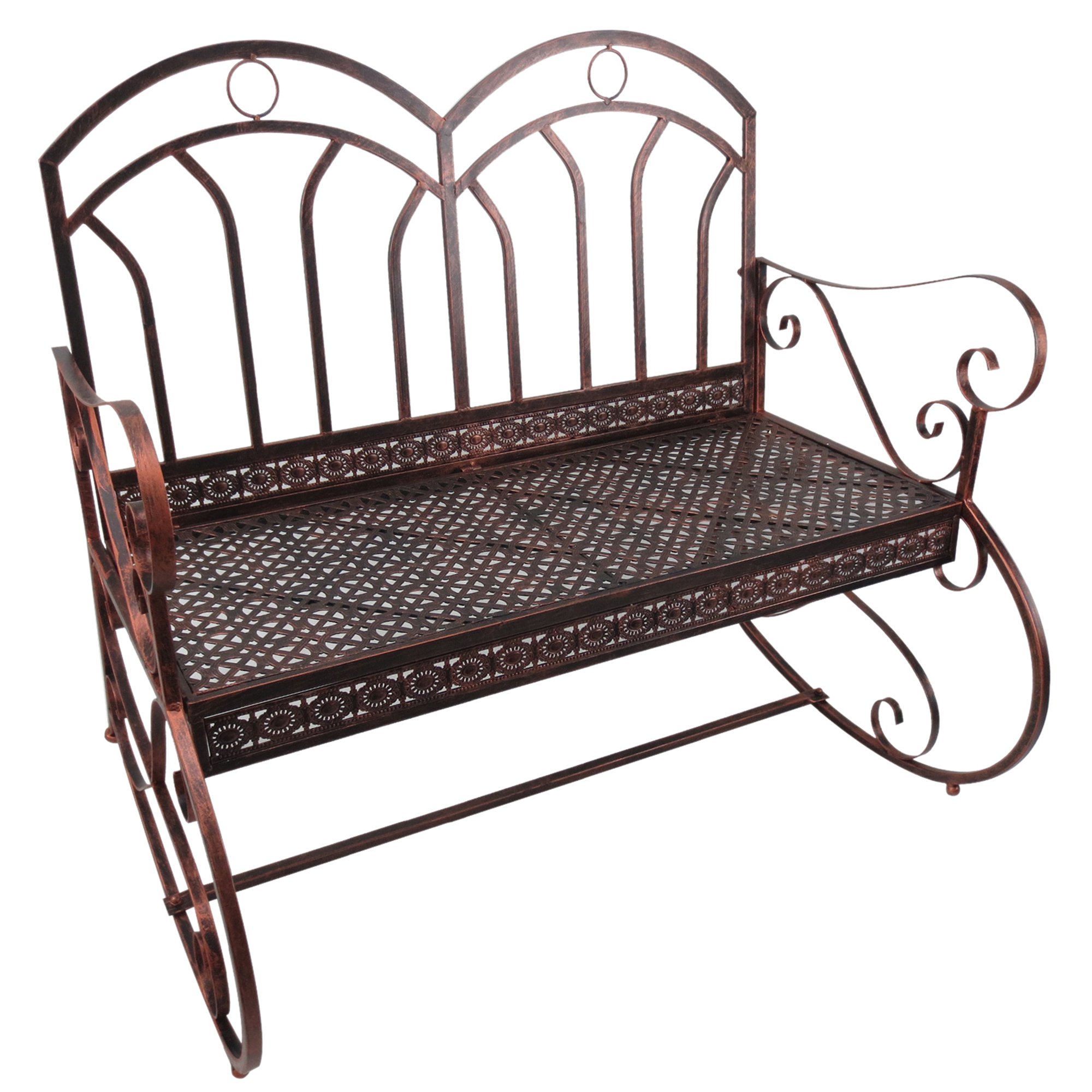 Banca metalica Balansor Outsunny cu 2 locuri, stil Vintage, Finisaj in Bronz | Aosom RO Banca metalica Balansor Outsunny cu 2 locuri, stil Vintage, Finisaj in Bronz | Aosom RO