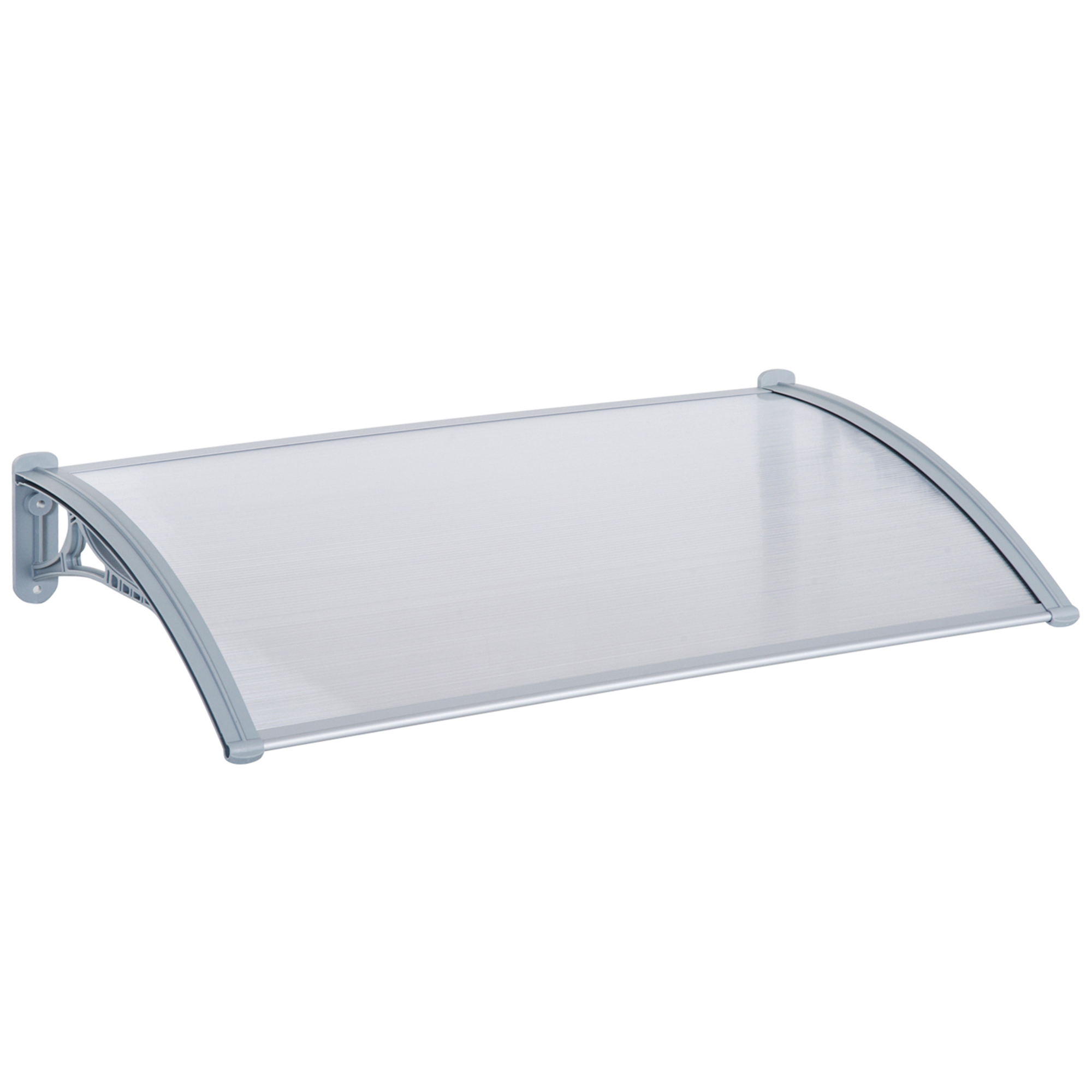 Copertina Rezistentă la Intemperii Outsunny din PVC și Aluminiu pentru Uși și Ferestre 140x70x21cm | Aosom Romania Copertina Rezistentă la Intemperii Outsunny din PVC și Aluminiu pentru Uși și Ferestre 140x70x21cm | Aosom Romania