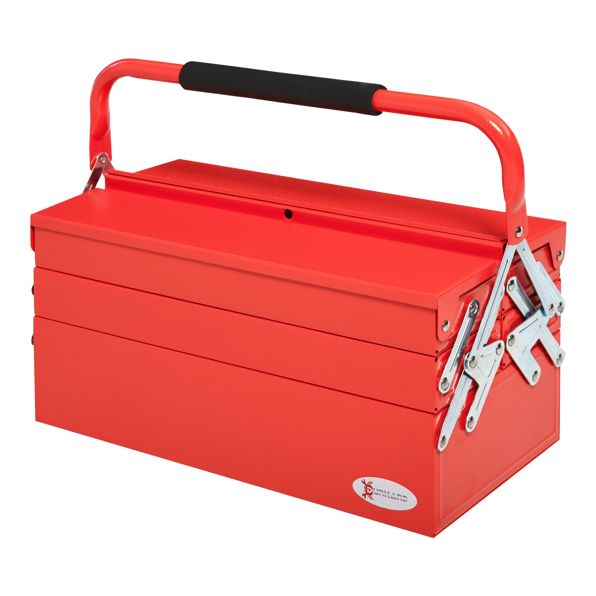 DURHAND Caseta Unelte Metalică Pliabilă, Organizator cu 5 Tavi și 3 Rafturi, pentru Atelier | Aosom Romania DURHAND Caseta Unelte Metalică Pliabilă, Organizator cu 5 Tavi și 3 Rafturi, pentru Atelier | Aosom Romania