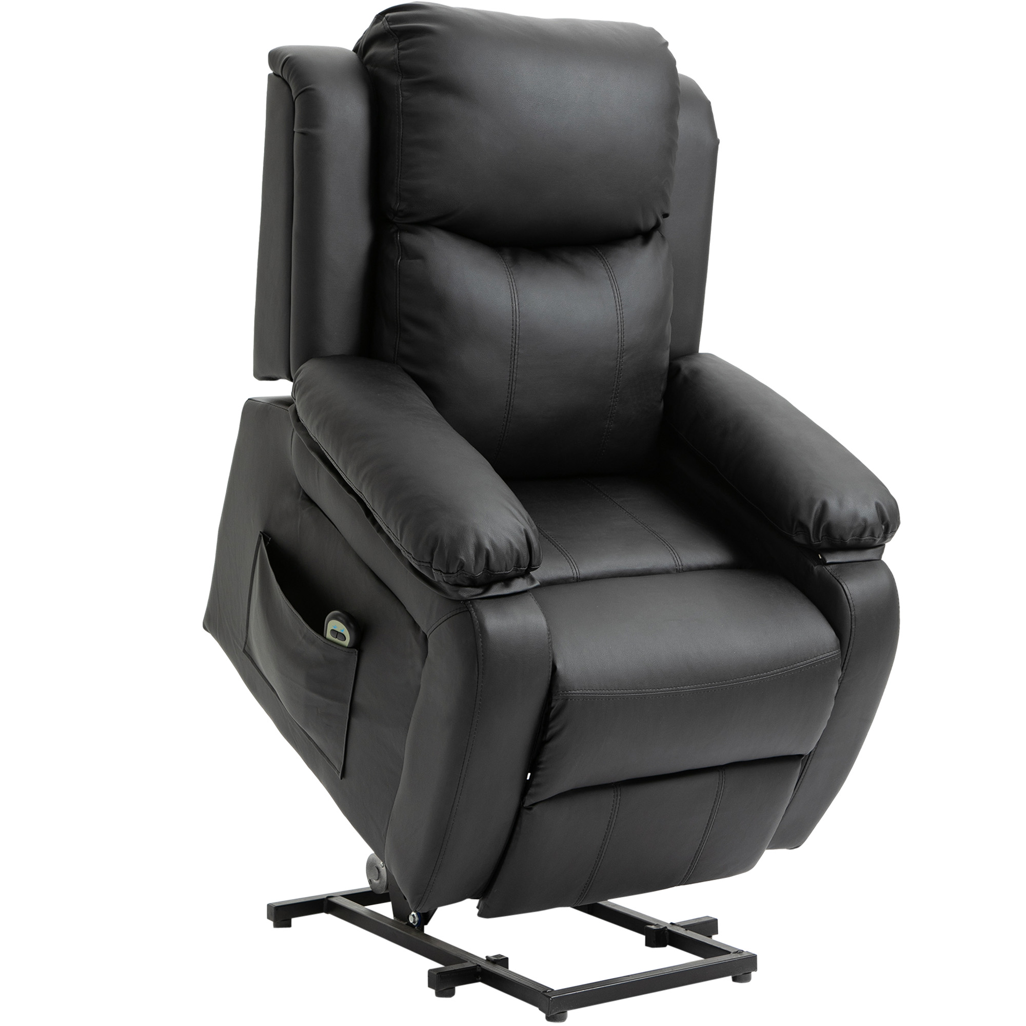 Fotoliu Relax Rabatabil 160° HOMCOM, Fotoliu Electric cu Ridicare cu Suport pentru picioare si Telecomanda, din Imitatie de piele, Negru Fotoliu Relax Rabatabil 160° HOMCOM, Fotoliu Electric cu Ridicare cu Suport pentru picioare si Telecomanda, din Imitatie de piele, Negru