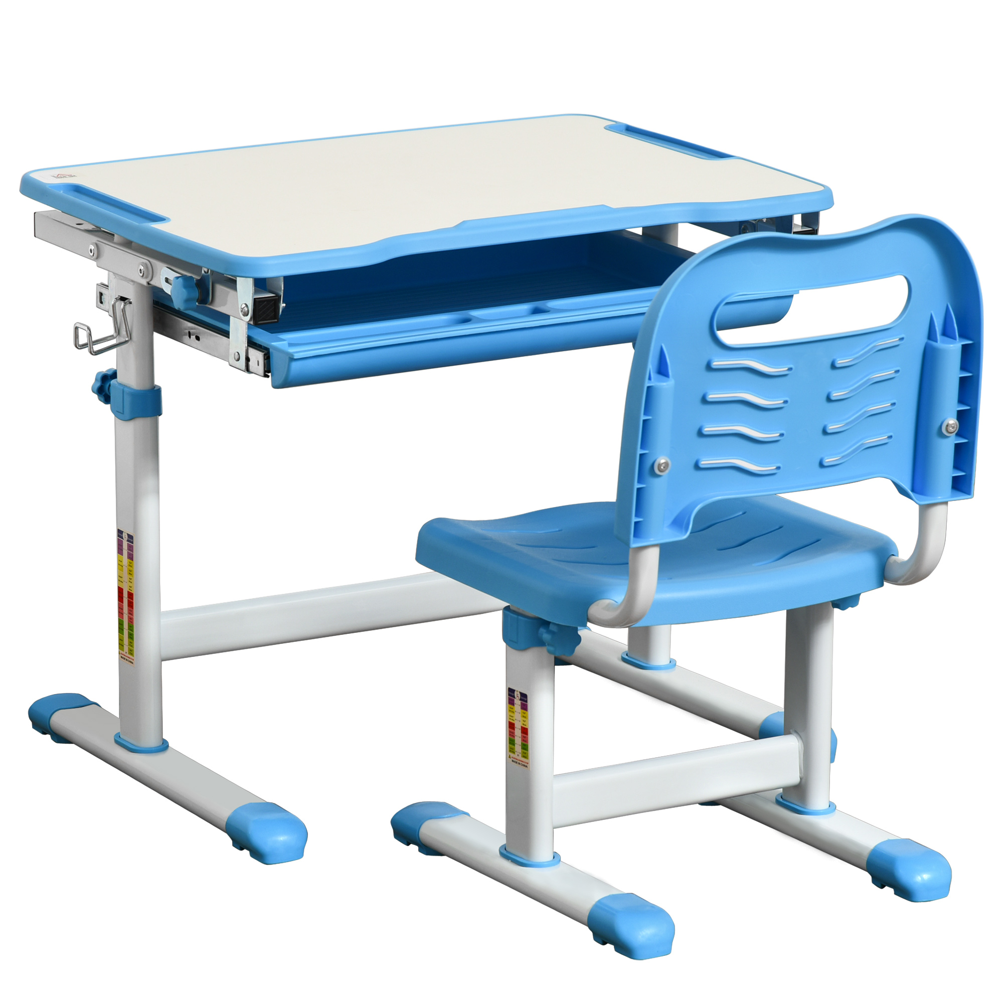 HOMCOM Birou Școlar pentru Copii, Înălțime Ajustabilă, Ideal pentru Studiu, Albastru | Aosom Romania HOMCOM Birou Școlar pentru Copii, Înălțime Ajustabilă, Ideal pentru Studiu, Albastru | Aosom Romania