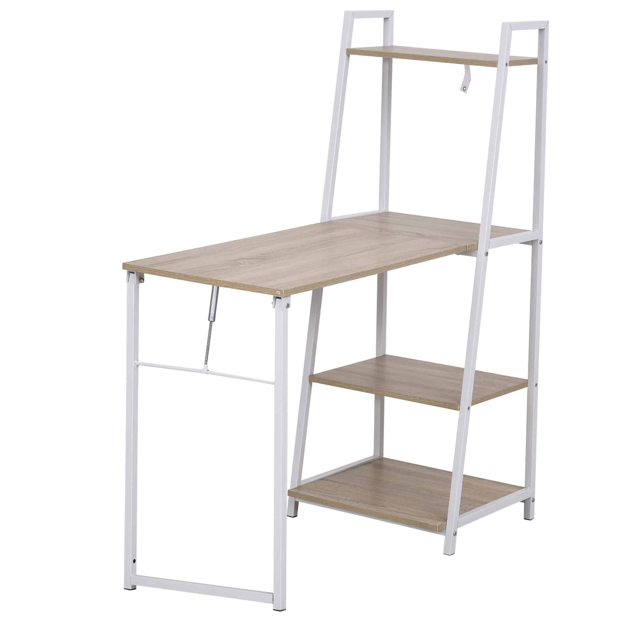 HOMCOM Birou cu Bibliotecă Integrată 3 Rafturi și Blat Pliabil Design Modern din Lemn și Metal pentru Acasă și Birou | Aosom Romania HOMCOM Birou cu Bibliotecă Integrată 3 Rafturi și Blat Pliabil Design Modern din Lemn și Metal pentru Acasă și Birou | Aosom Romania