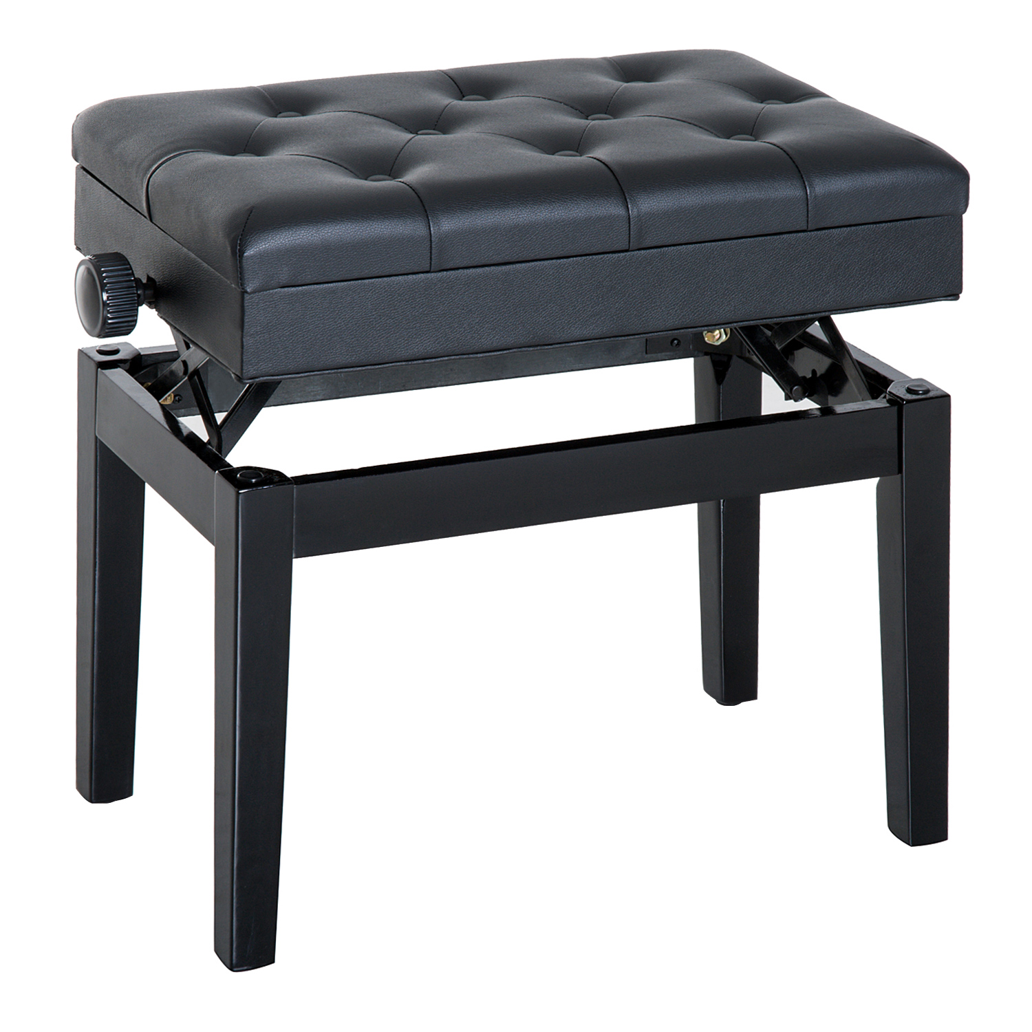 HOMCOM Băncuță Pian Elegantă cu Spațiu de Depozitare, Înălțime Ajustabilă, Negru, 54.5x33x48-58cm | Aosom Romania HOMCOM Băncuță Pian Elegantă cu Spațiu de Depozitare, Înălțime Ajustabilă, Negru, 54.5x33x48-58cm | Aosom Romania