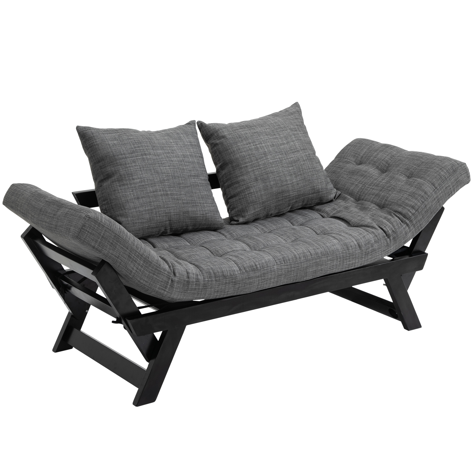 HOMCOM Canapea Tip Sezlong Confortabilă, Mobilier Living, Negru, 163.83x66.04x81.28 cm | Aosom Romania HOMCOM Canapea Tip Sezlong Confortabilă, Mobilier Living, Negru, 163.83x66.04x81.28 cm | Aosom Romania