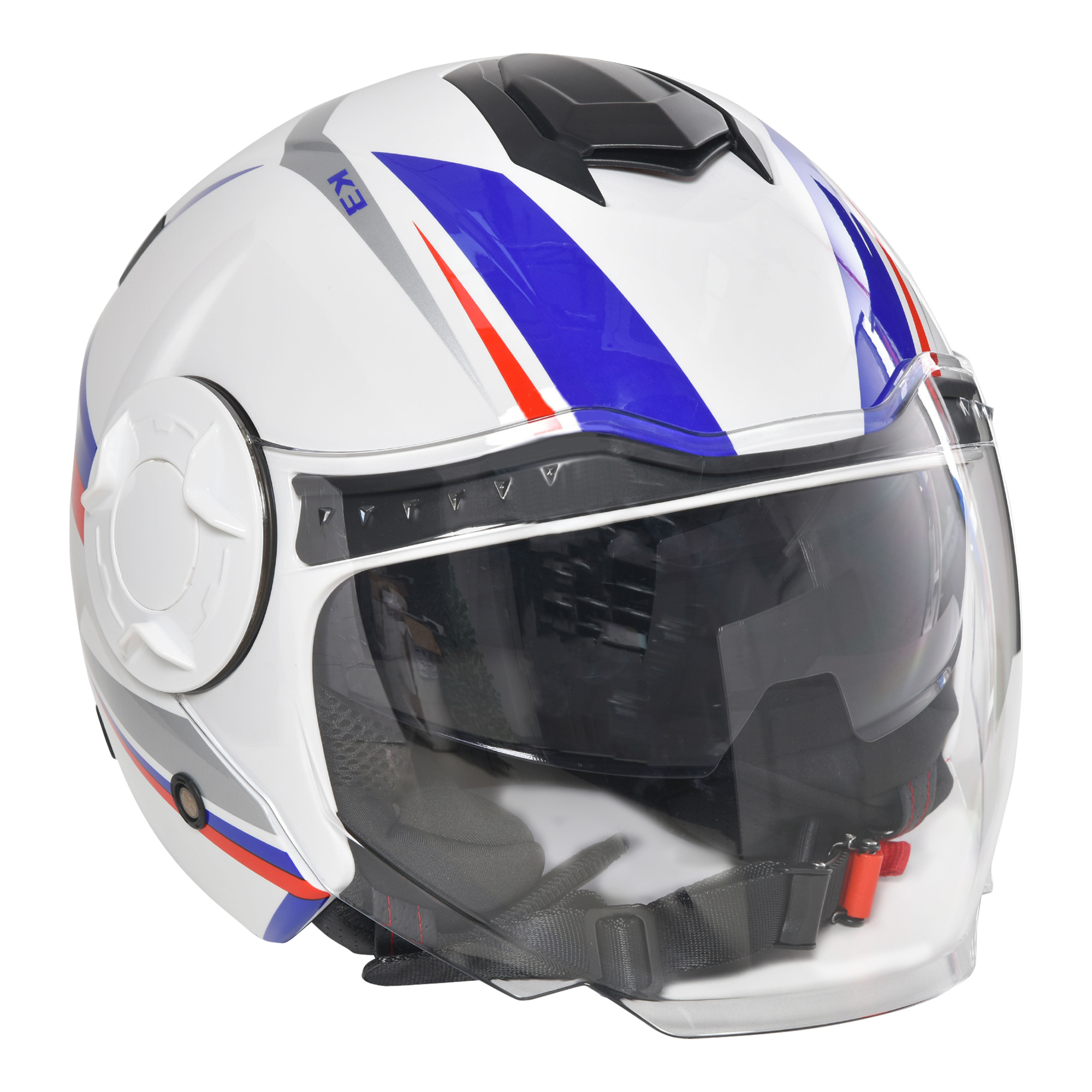 HOMCOM Cască de Motocicletă Semi-Integrală cu Vizieră și Parasolar, Certificată ECE R22, Mărime M 57-58cm, Alb | Aosom Romania HOMCOM Cască de Motocicletă Semi-Integrală cu Vizieră și Parasolar, Certificată ECE R22, Mărime M 57-58cm, Alb | Aosom Romania