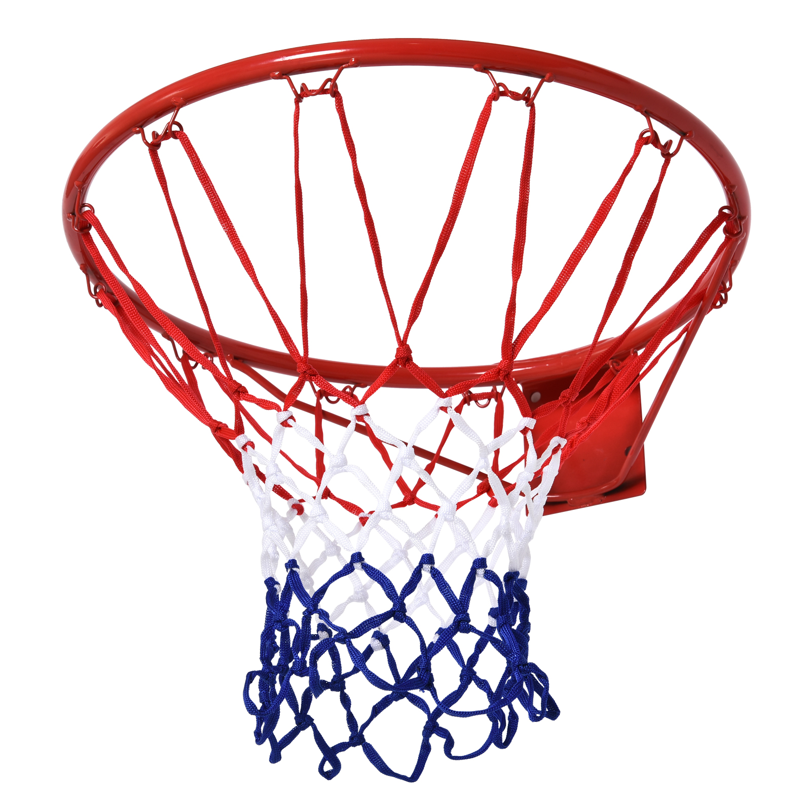 HOMCOM Coș de Baschet cu Cerc din Metal și Plasă din Nylon, Durabil și Colorat, Φ46cm, Roșu/Albastru/Alb | Aosom Romania HOMCOM Coș de Baschet cu Cerc din Metal și Plasă din Nylon, Durabil și Colorat, Φ46cm, Roșu/Albastru/Alb | Aosom Romania