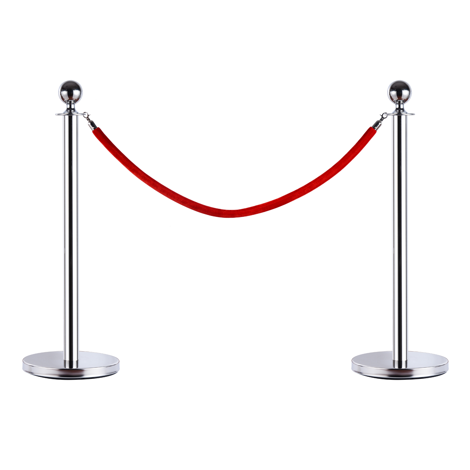 HOMCOM Coloană Separatoare cu Bandă Roșie, Oțel Inoxidabil, Ф32x95 cm, Argintiu | Aosom Romania HOMCOM Coloană Separatoare cu Bandă Roșie, Oțel Inoxidabil, Ф32x95 cm, Argintiu | Aosom Romania