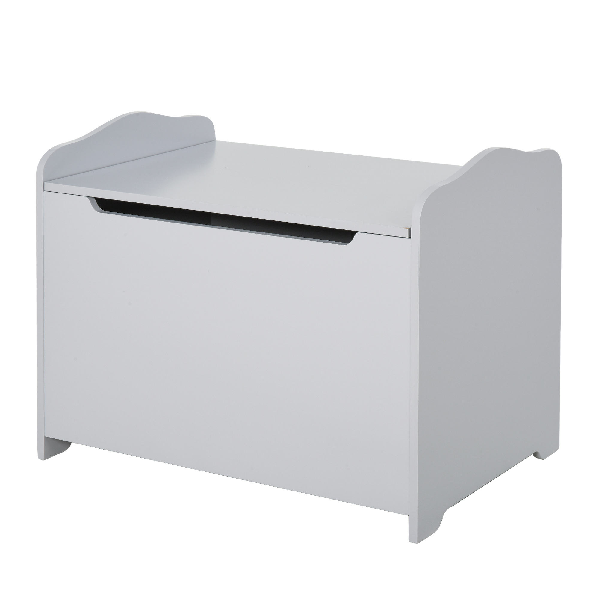 HOMCOM Cutie Depozitare Lemn cu Capac pentru Dormitor, Living, 60x40x48cm, Design Modern, Gri | Aosom Romania HOMCOM Cutie Depozitare Lemn cu Capac pentru Dormitor, Living, 60x40x48cm, Design Modern, Gri | Aosom Romania