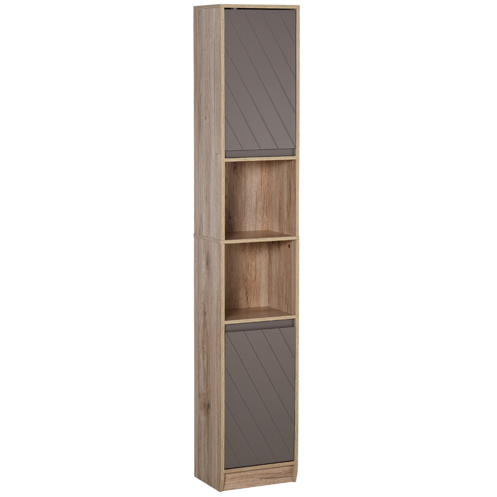 HOMCOM Dulap Baie Rafturi Reglabile Sertare PAL Stejar 30x24x170cm | Aosom Romania HOMCOM Dulap Baie Rafturi Reglabile Sertare PAL Stejar 30x24x170cm | Aosom Romania