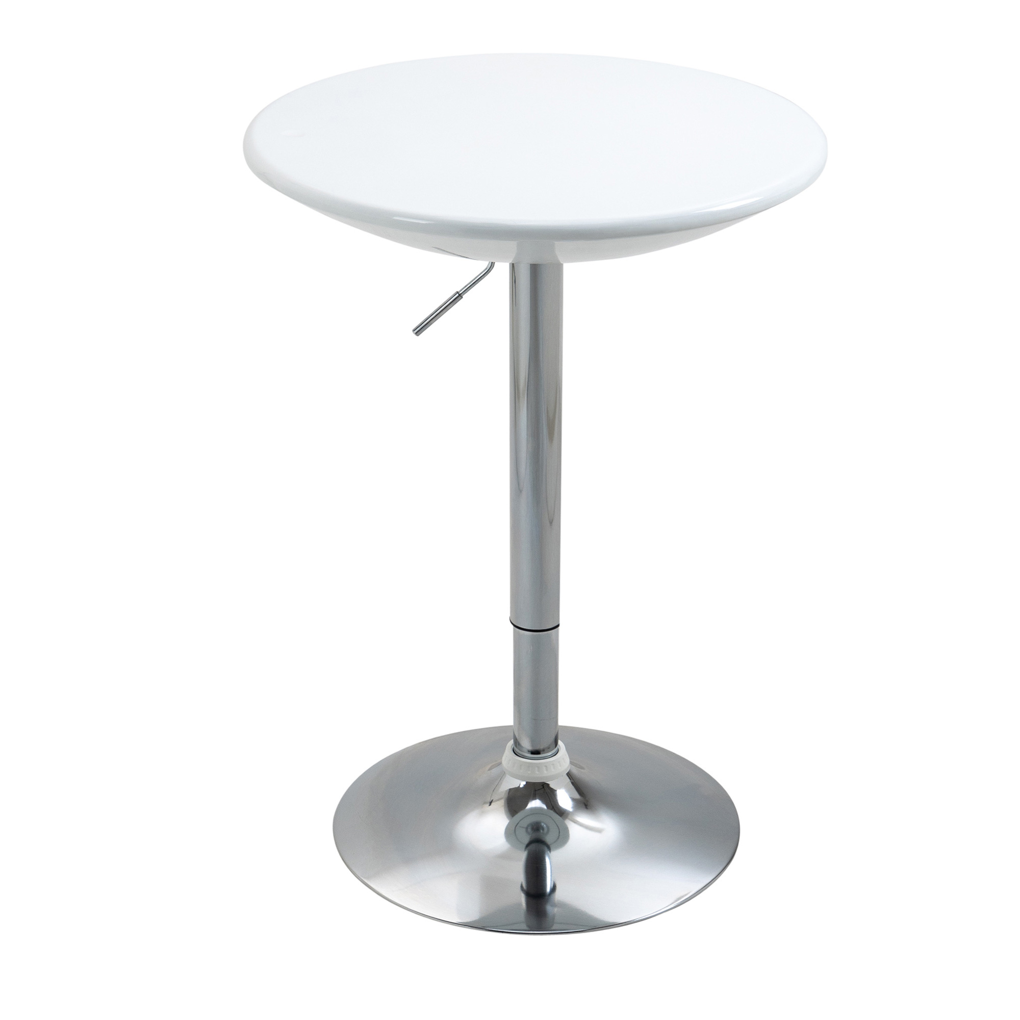 HOMCOM Masă Rotundă Bar Reglabilă, Plan Rotativ, Manetă Gaz, Oțel, Φ61x76-97cm, Alb | Aosom Romania HOMCOM Masă Rotundă Bar Reglabilă, Plan Rotativ, Manetă Gaz, Oțel, Φ61x76-97cm, Alb | Aosom Romania