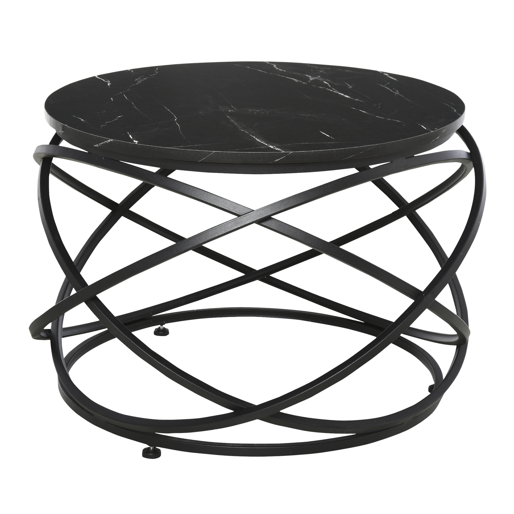 HOMCOM Masuta pentru Cafea Rotunda, Blat Efect Marmura, Cadru din Metal, Negru Φ65 x 44.5cm HOMCOM Masuta pentru Cafea Rotunda, Blat Efect Marmura, Cadru din Metal, Negru Φ65 x 44.5cm