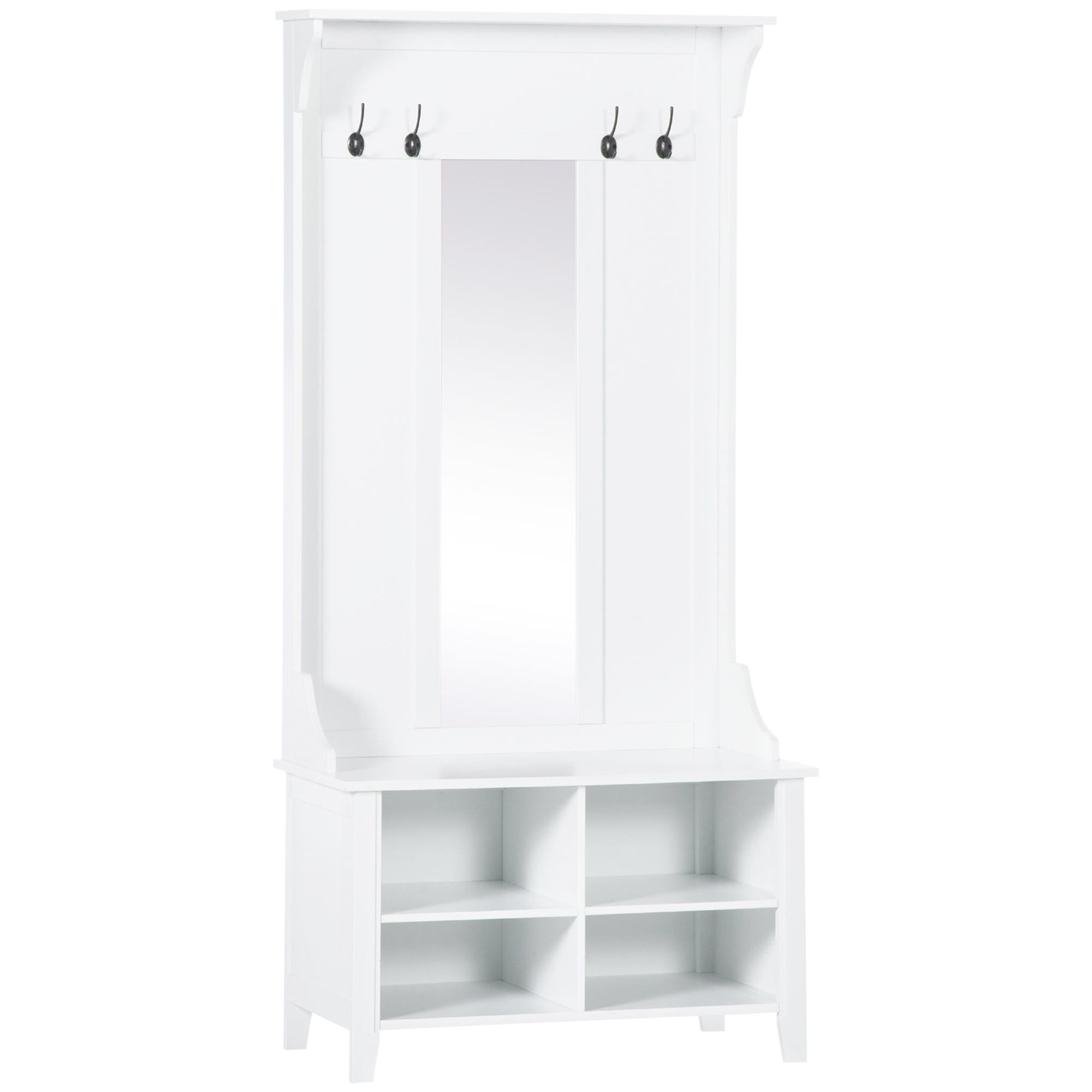 HOMCOM Mobilier de Hol cu Cuier și Oglindă, Design Modern, Spațiu de Depozitare, 80x40x170 cm, Alb | Aosom Romania HOMCOM Mobilier de Hol cu Cuier și Oglindă, Design Modern, Spațiu de Depozitare, 80x40x170 cm, Alb | Aosom Romania