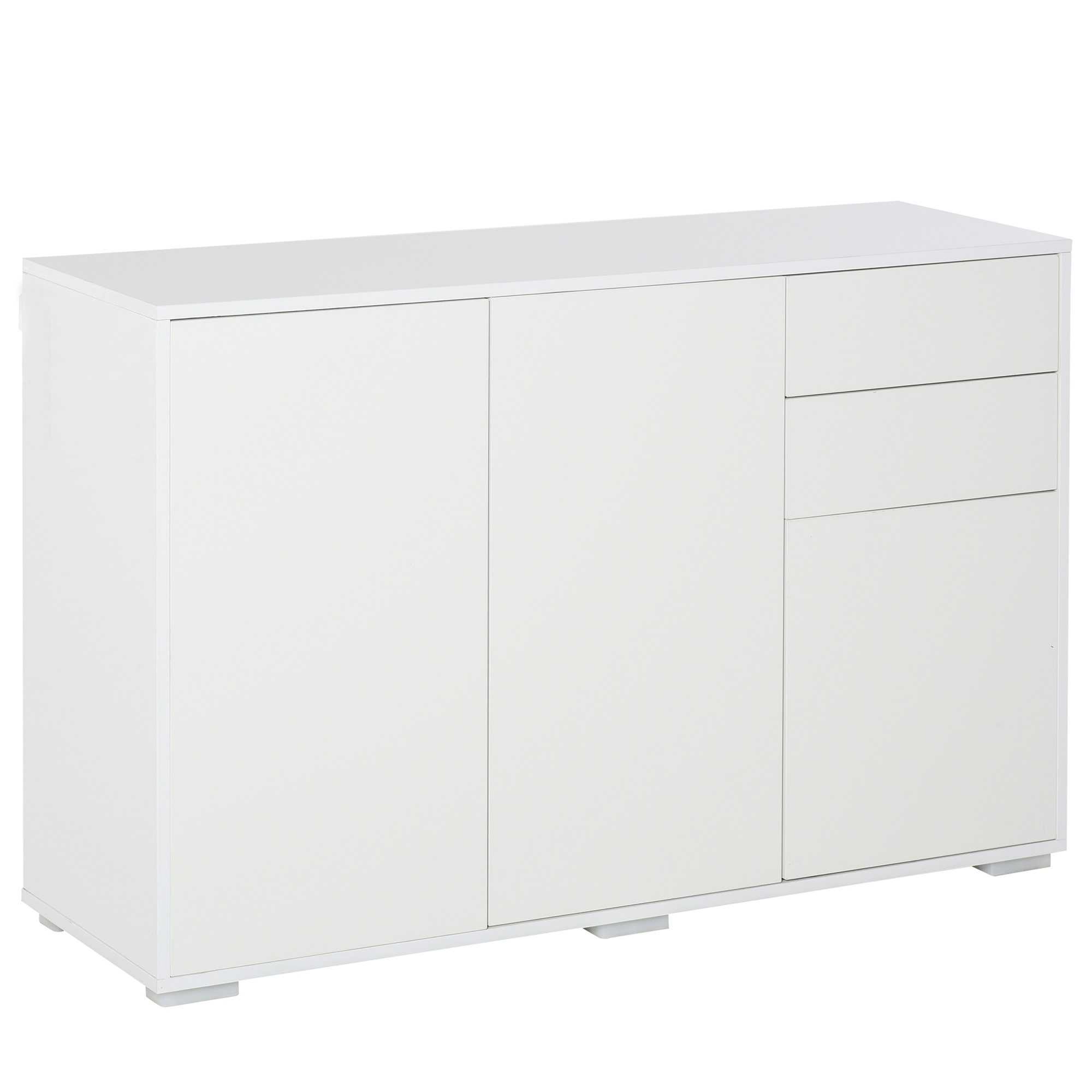 HOMCOM Mobilier Multiuz Alb, pentru Sufragerie Bucătărie Birou, 2 Sertare și 2 Uși, Deschidere Prin Apăsare, 117x36x74cm | Aosom Romania HOMCOM Mobilier Multiuz Alb, pentru Sufragerie Bucătărie Birou, 2 Sertare și 2 Uși, Deschidere Prin Apăsare, 117x36x74cm | Aosom Romania