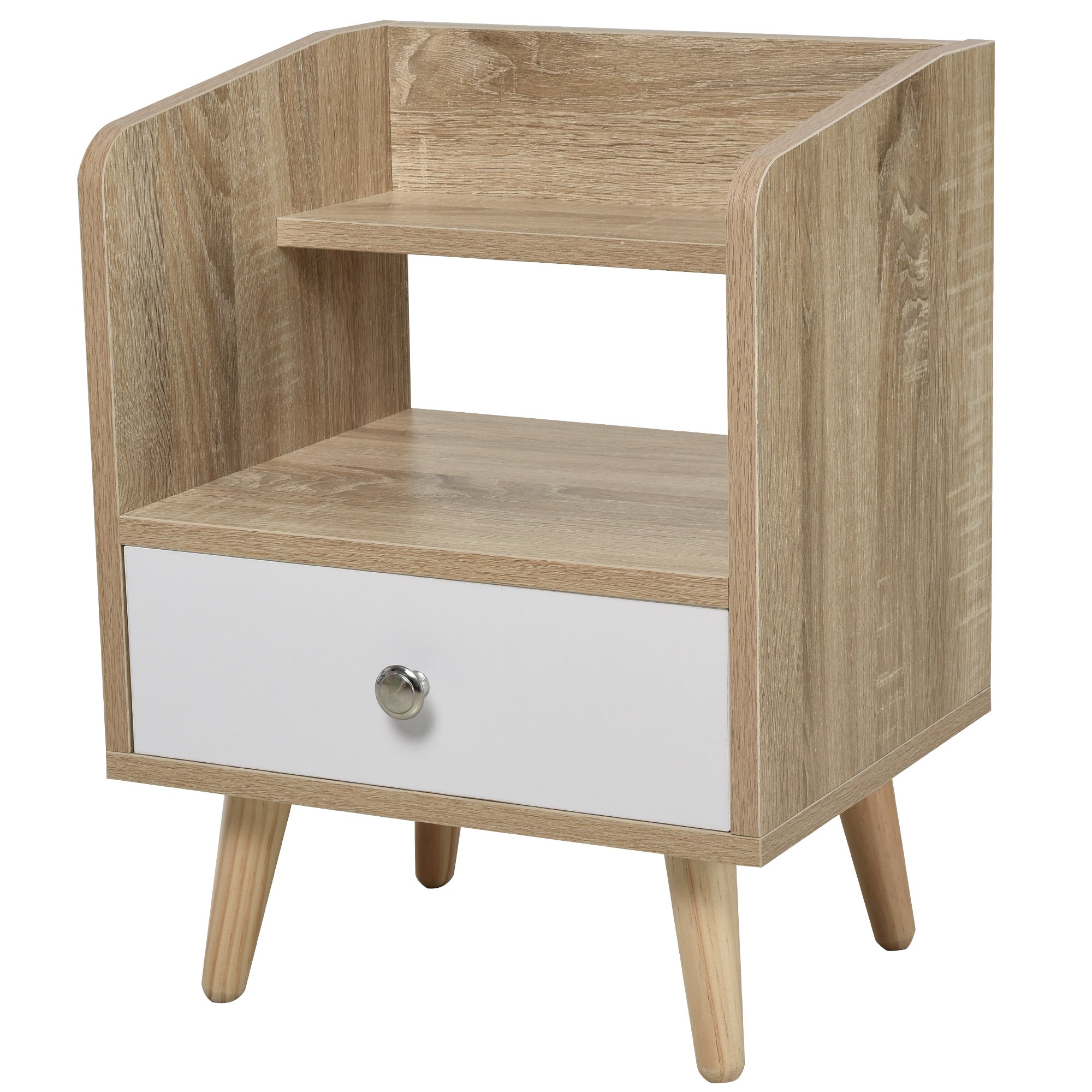 HOMCOM Noptieră cu Sertar și Raft, Mobilier Compact pentru Dormitor sau Sufragerie, Economie Spațiu, Lemn, Alb | Aosom Romania HOMCOM Noptieră cu Sertar și Raft, Mobilier Compact pentru Dormitor sau Sufragerie, Economie Spațiu, Lemn, Alb | Aosom Romania