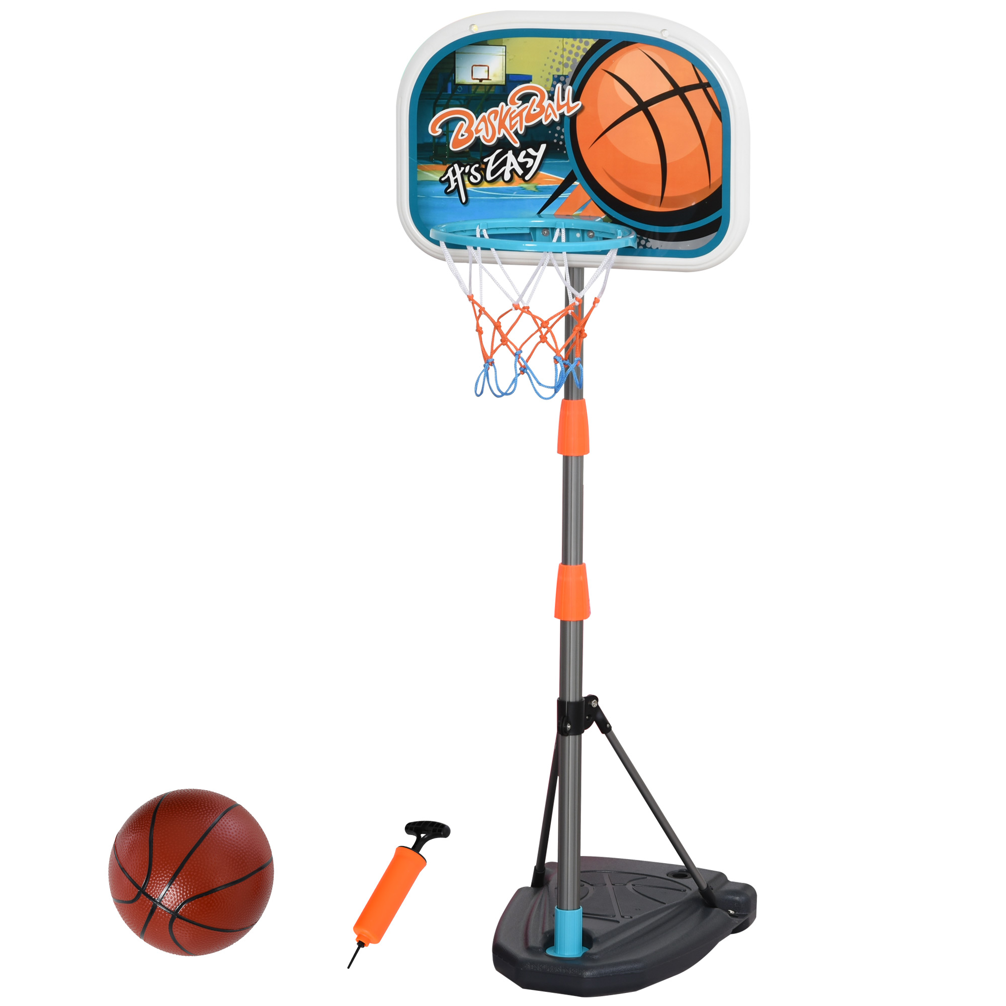 HOMCOM Set Baschet pentru Copii, Coș cu Înălțime Ajustabilă, Joc Sportiv Interior/Exterior, Multicolor | Aosom Romania HOMCOM Set Baschet pentru Copii, Coș cu Înălțime Ajustabilă, Joc Sportiv Interior/Exterior, Multicolor | Aosom Romania