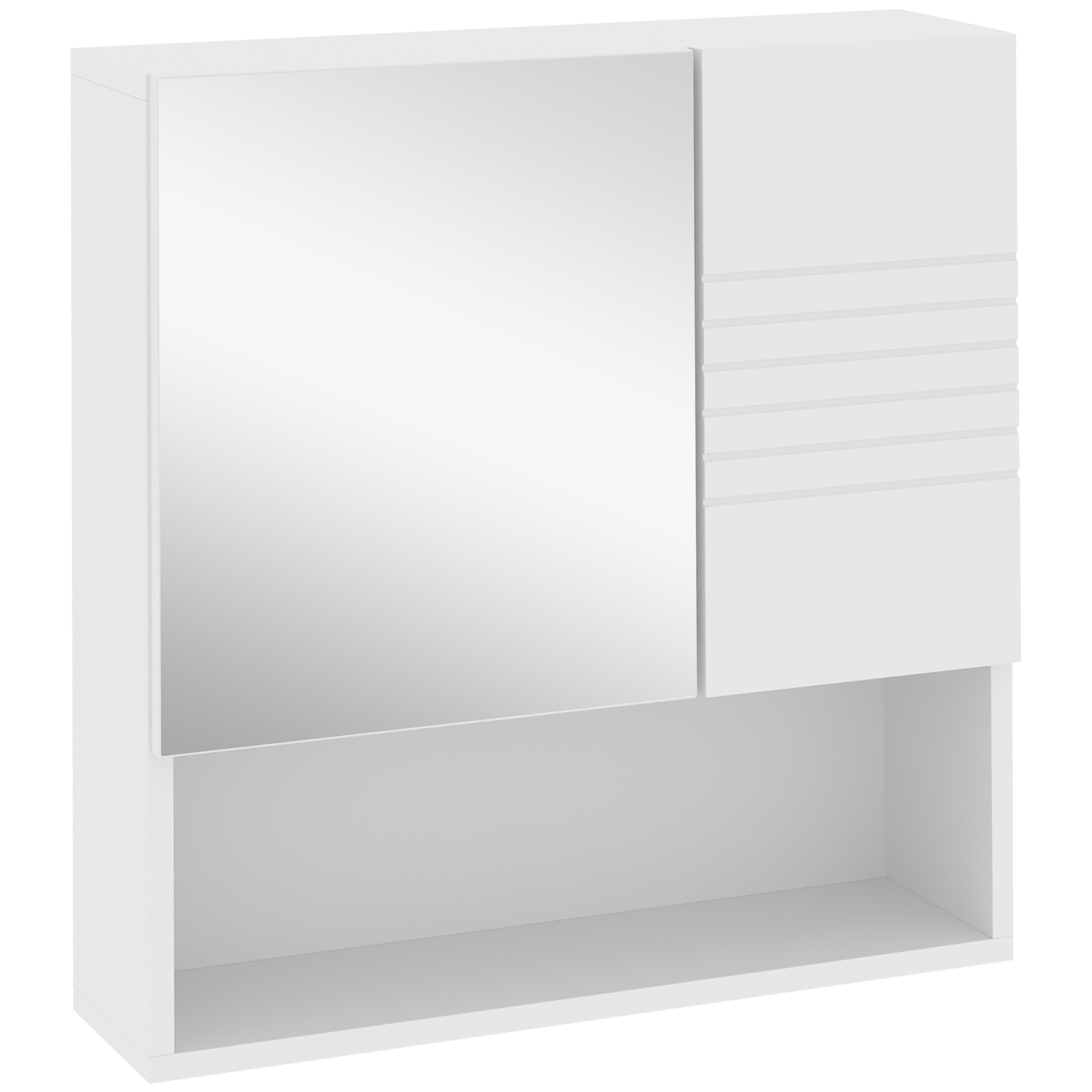 Kleankin Dulapior de Baie cu Oglindă Suspendat, Rafturi Reglabile, Design Compact, 54x15x55cm, Alb | Aosom Romania Kleankin Dulapior de Baie cu Oglindă Suspendat, Rafturi Reglabile, Design Compact, 54x15x55cm, Alb | Aosom Romania