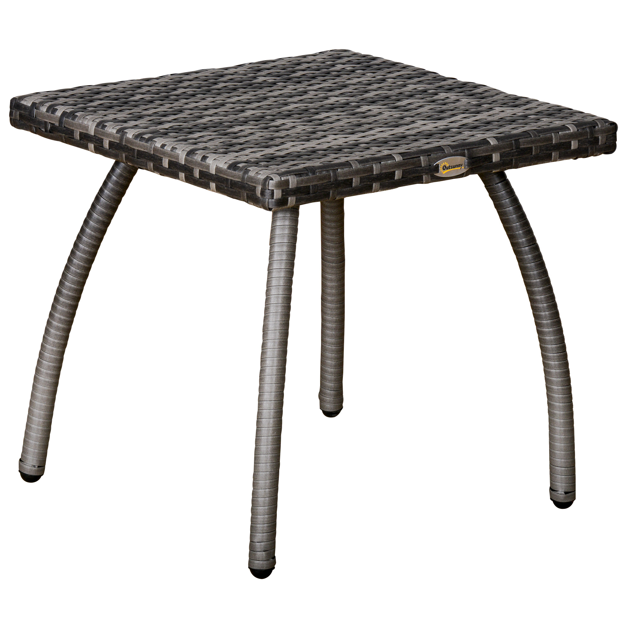 Masa Outsunny Exterior din Ratan Sintetic Rezistent la Apa pentru Gradina si Terasa, 45x45x44cm, Gri | Aosom Romania Masa Outsunny Exterior din Ratan Sintetic Rezistent la Apa pentru Gradina si Terasa, 45x45x44cm, Gri | Aosom Romania