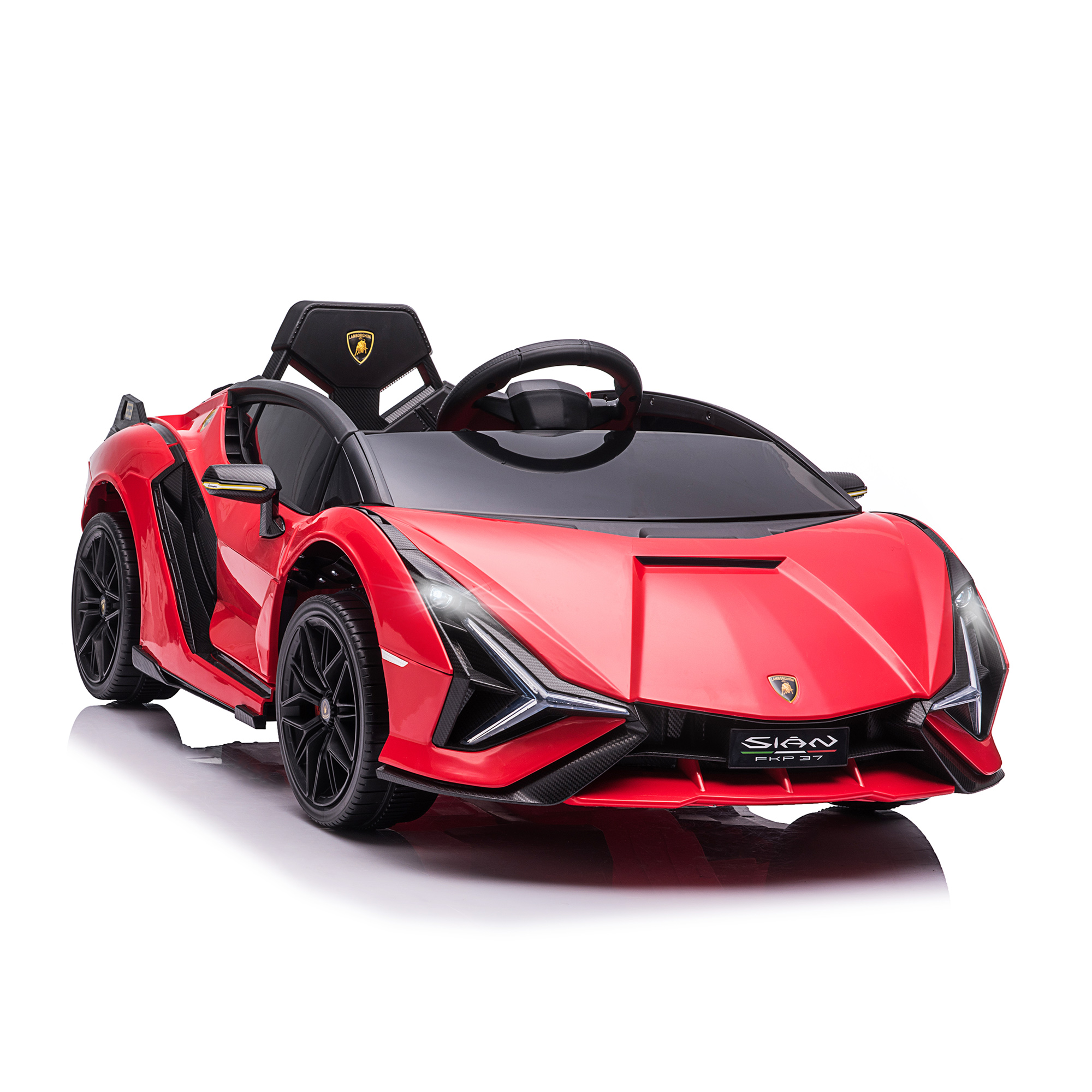 Masina electrica HOMCOM pentru copii 12V Lamborghini, telecomanda, viteza 3-8 km/h, 108x62x40cm, Rosie | AOSOM RO Masina electrica HOMCOM pentru copii 12V Lamborghini, telecomanda, viteza 3-8 km/h, 108x62x40cm, Rosie | AOSOM RO