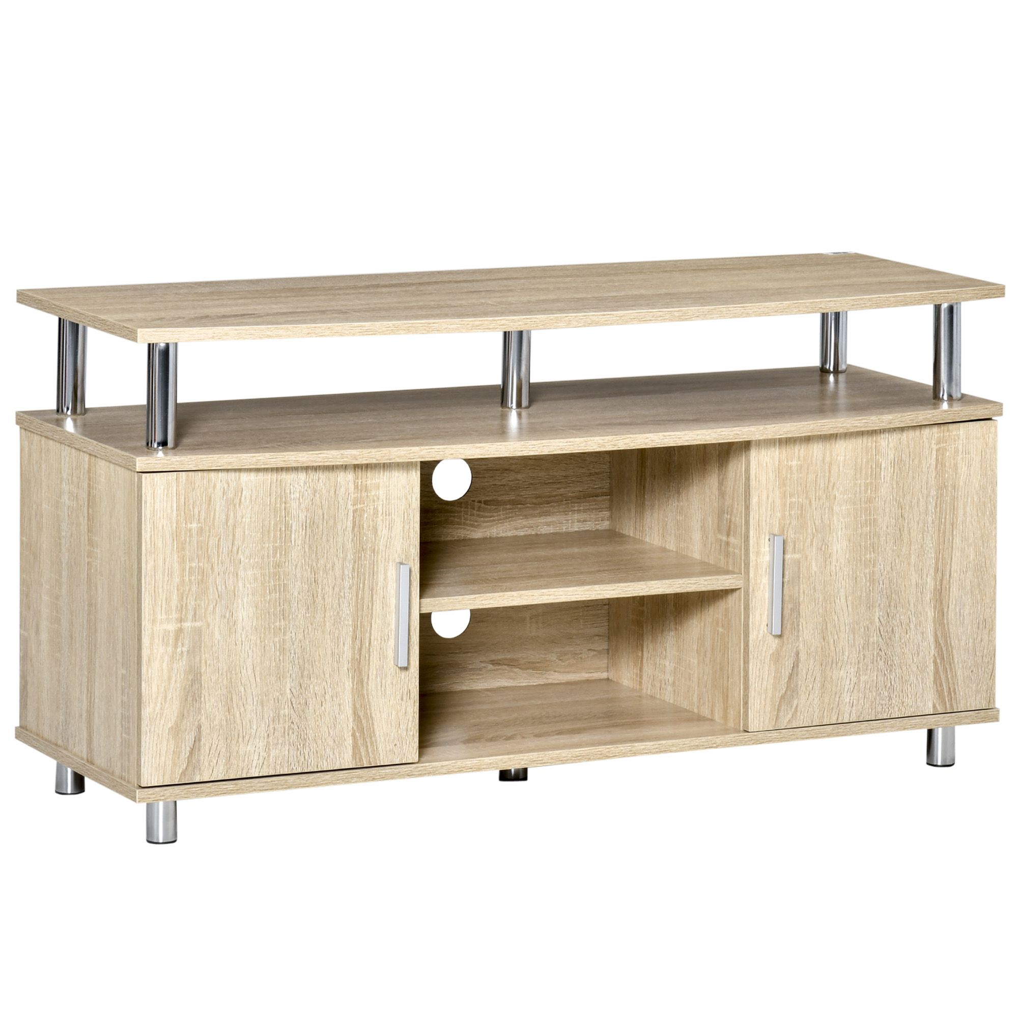 Mobilier TV Modern cu 2 Rafturi si 2 Dulapioare in PAL 105x40x55cm HOMCOM | Aosom RO Mobilier TV Modern cu 2 Rafturi si 2 Dulapioare in PAL 105x40x55cm HOMCOM | Aosom RO