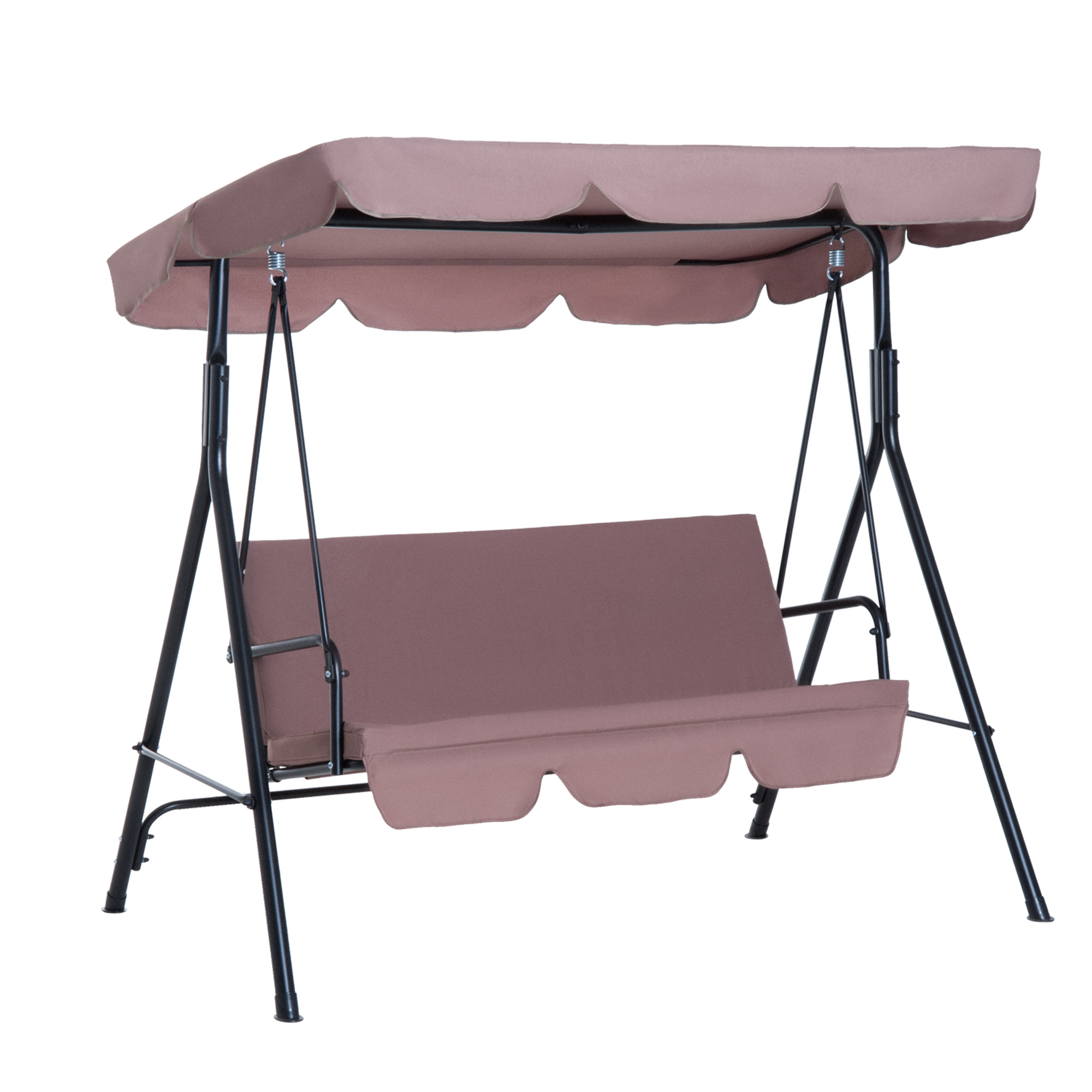 Outsunny Balansoar de Grădină 3 Locuri, cu Acoperiș Parasolar Reglabil, Confortabil, Oțel Rezistent, 172×110×152 cm, Maro | Aosom Romania Outsunny Balansoar de Grădină 3 Locuri, cu Acoperiș Parasolar Reglabil, Confortabil, Oțel Rezistent, 172×110×152 cm, Maro | Aosom Romania