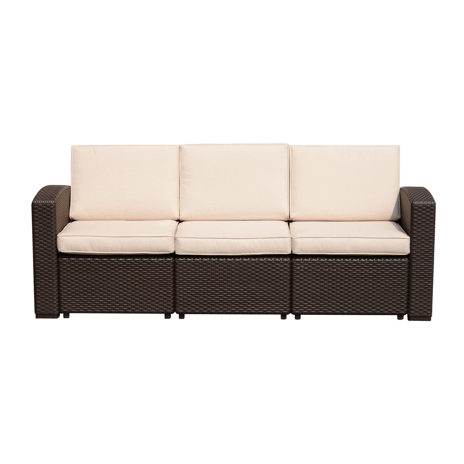 Outsunny Canapea de Exterior 3 Locuri, PE Rattan, cu Perne Confortabile, Maro, 199x71x75cm | Aosom Romania Outsunny Canapea de Exterior 3 Locuri, PE Rattan, cu Perne Confortabile, Maro, 199x71x75cm | Aosom Romania