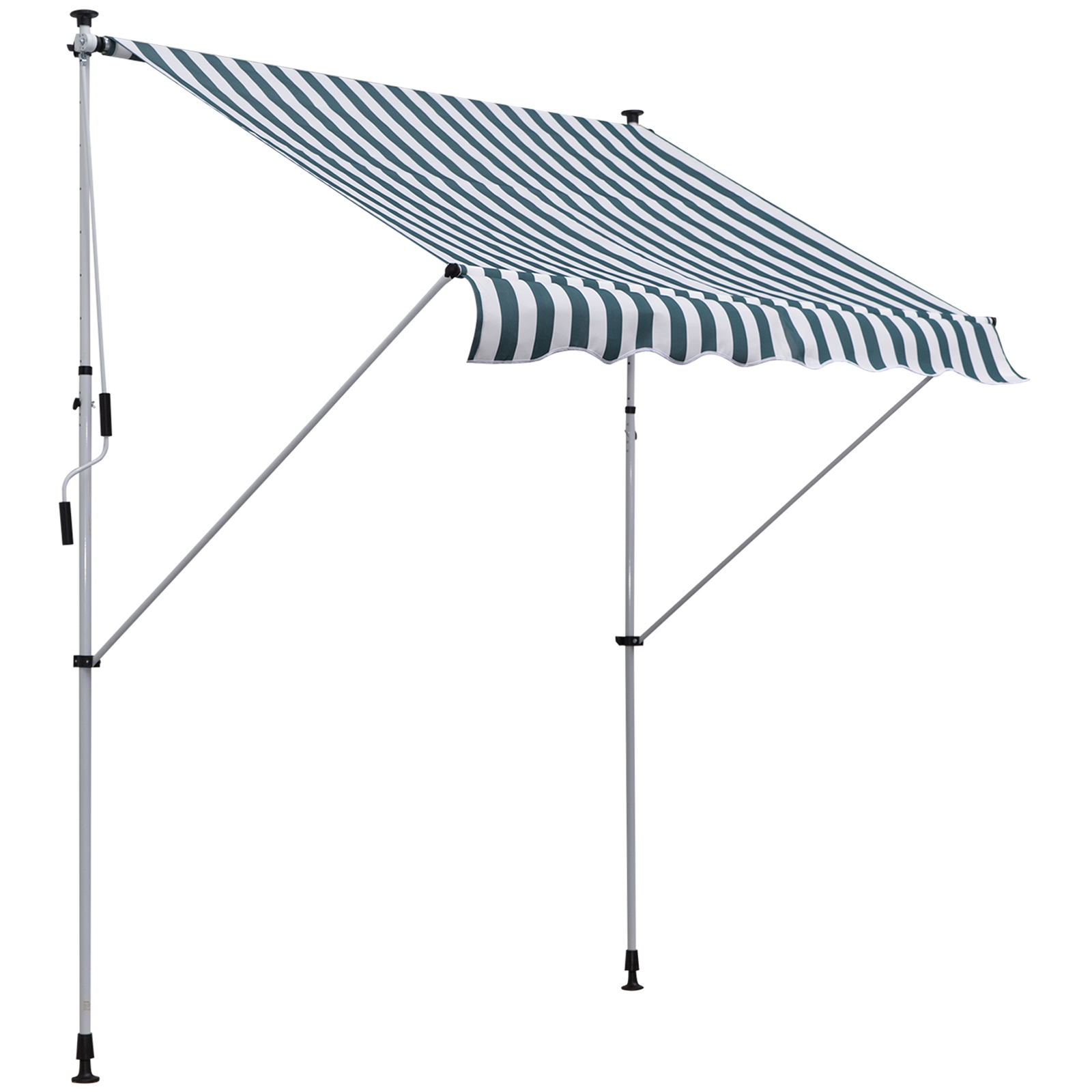 Outsunny Copertina Retractabilă pentru Terasă și Grădină, Rulou cu Manivelă, Design Modern, Alb și Verde, 200x150 cm | Aosom Romania Outsunny Copertina Retractabilă pentru Terasă și Grădină, Rulou cu Manivelă, Design Modern, Alb și Verde, 200x150 cm | Aosom Romania