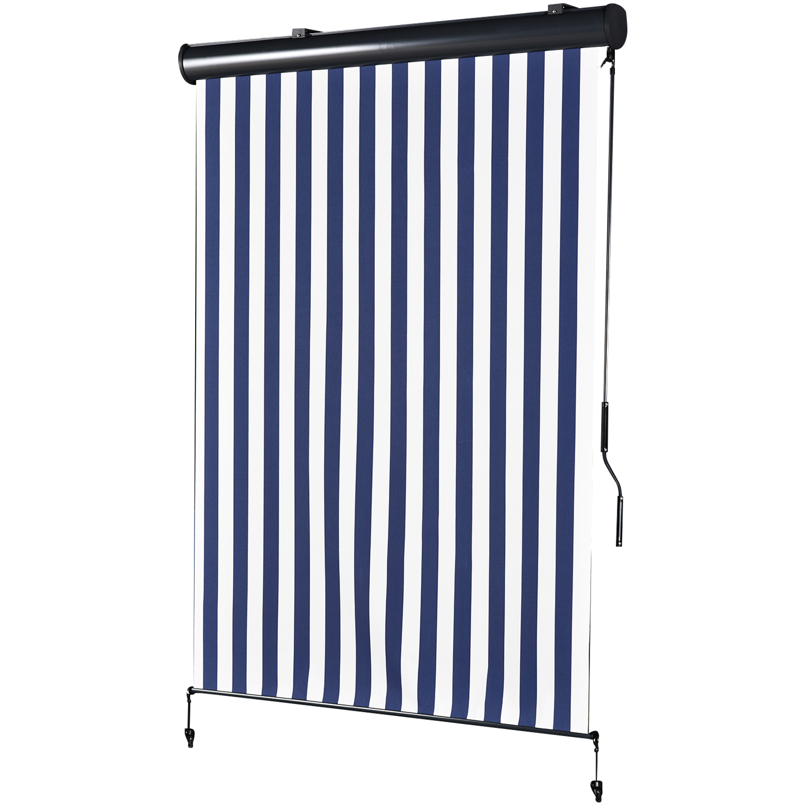 Outsunny Copertina Retractabila tip Rulou de Exterior, Impermeabila Functioneaza cu Manivela Alb si Albastru 140x 200 cm Outsunny Copertina Retractabila tip Rulou de Exterior, Impermeabila Functioneaza cu Manivela Alb si Albastru 140x 200 cm