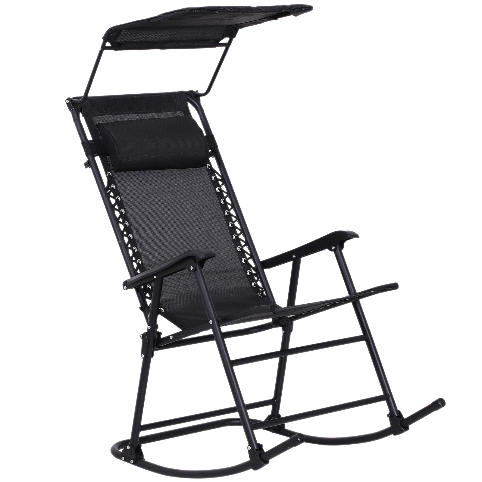 Outsunny Fotoliu Balansoar de Grădină cu Baldachin Reglabil, Confortabil, Negru, 105x64x125 cm | Aosom Romania Outsunny Fotoliu Balansoar de Grădină cu Baldachin Reglabil, Confortabil, Negru, 105x64x125 cm | Aosom Romania