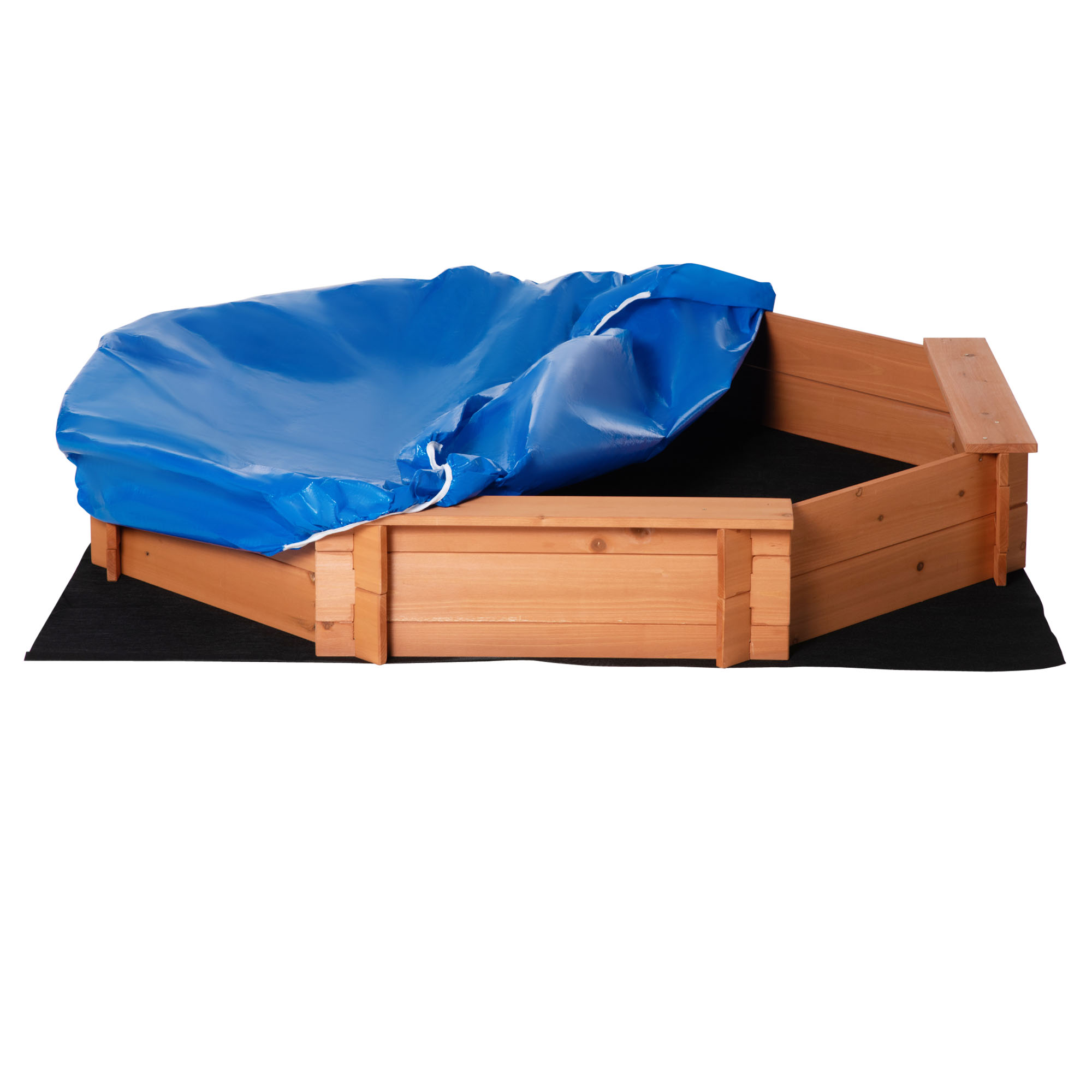 Outsunny Jucarie Plaja si Nisip din Lemn pentru Copii Octogonala cu Scaune si Copertina, Joc de Gradina pentru Copii 3-8 Ani, 139.5x139.5x21.5cm Outsunny Jucarie Plaja si Nisip din Lemn pentru Copii Octogonala cu Scaune si Copertina, Joc de Gradina pentru Copii 3-8 Ani, 139.5x139.5x21.5cm