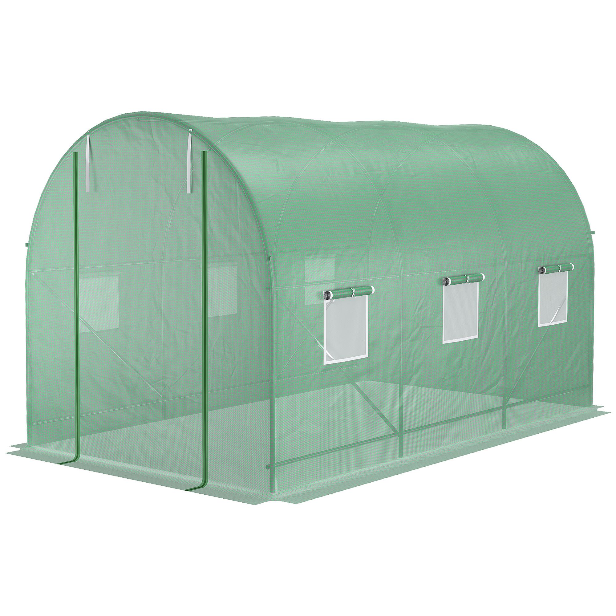 Outsunny Seră de Grădină cu Acoperiș Rotunjit 3.5x2x2 m, Verde | Aosom Romania Outsunny Seră de Grădină cu Acoperiș Rotunjit 3.5x2x2 m, Verde | Aosom Romania