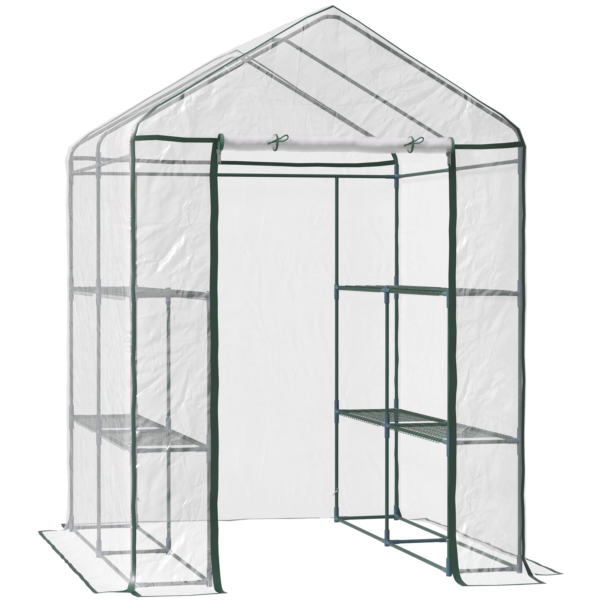 Outsunny sera de gradina, sera pentru plante, legume, fructe 143x143x195cm, transparenta | Aosom Ro Outsunny sera de gradina, sera pentru plante, legume, fructe 143x143x195cm, transparenta | Aosom Ro