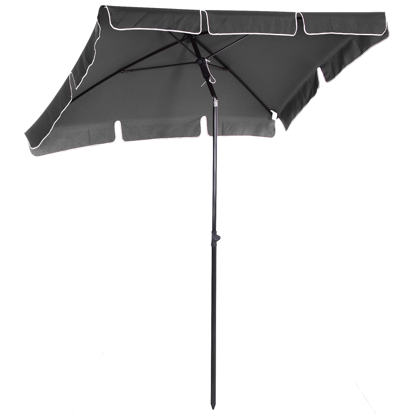 Outsunny Umbrelă de Soare cu Picior Inclinabil, Material Poliester Rezistent, 200x125x236cm, Gri Închis | Aosom Romania Outsunny Umbrelă de Soare cu Picior Inclinabil, Material Poliester Rezistent, 200x125x236cm, Gri Închis | Aosom Romania