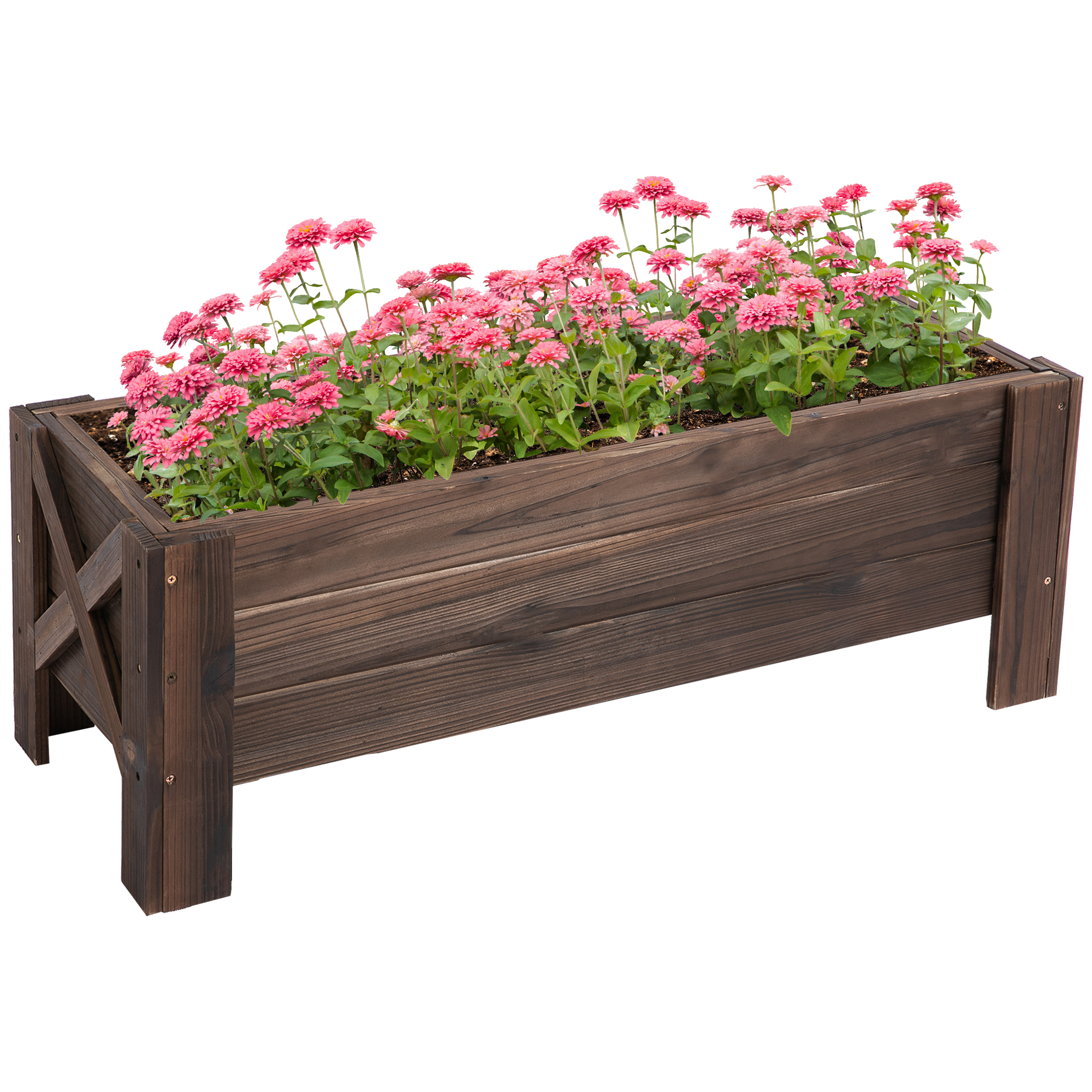 Outsunny Vas Ridicat din Lemn pentru Plante și Legume Capacitate 80 kg pentru Grădină | Aosom Romania Outsunny Vas Ridicat din Lemn pentru Plante și Legume Capacitate 80 kg pentru Grădină | Aosom Romania