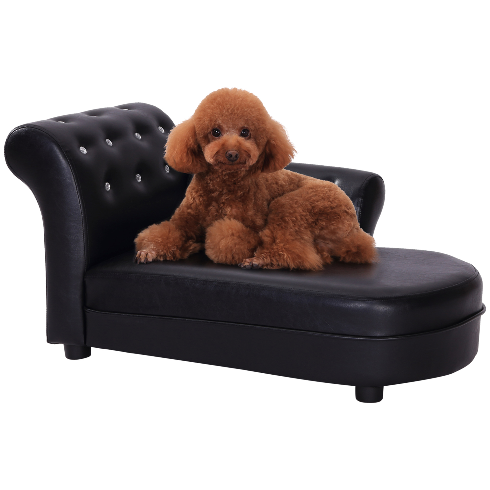 PawHut Canapea Lux pentru Câini, Tapitată, Confortabilă pentru Animale de Companie, Negru, 82.5x45x41.5cm | Aosom Romania PawHut Canapea Lux pentru Câini, Tapitată, Confortabilă pentru Animale de Companie, Negru, 82.5x45x41.5cm | Aosom Romania