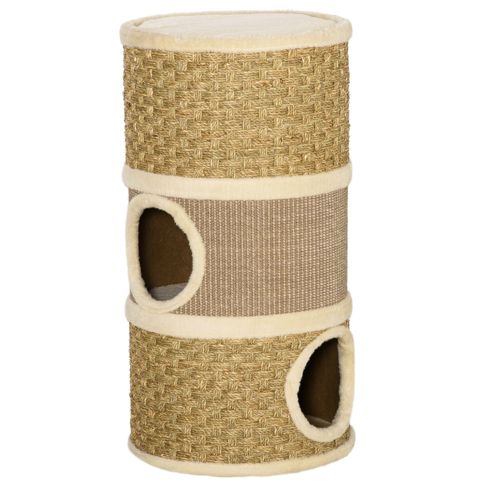 PawHut Casă Pat pentru Pisici, Stâlp Zgâriat, Sisal, Alga Marină, Margine Plus, 37.5x37.5x70 cm, Kaki-Maro | Aosom Romania PawHut Casă Pat pentru Pisici, Stâlp Zgâriat, Sisal, Alga Marină, Margine Plus, 37.5x37.5x70 cm, Kaki-Maro | Aosom Romania