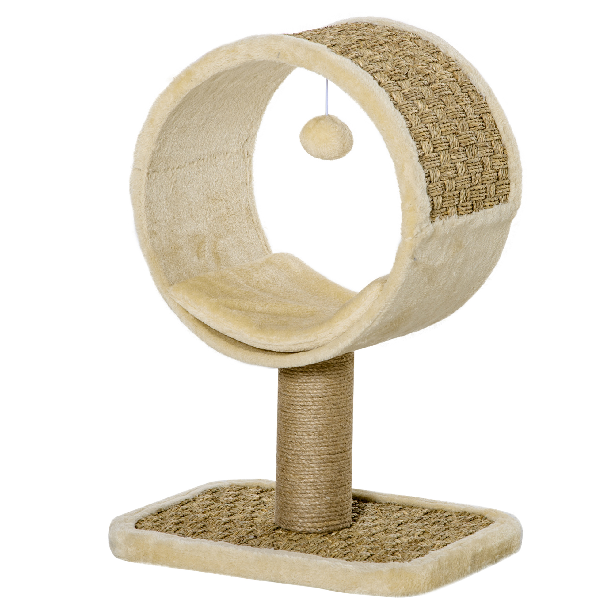 PawHut Centru de Activități pentru Pisici cu Tub și Minge, Culoare Bej, Ideal pentru Joacă | Aosom Romania PawHut Centru de Activități pentru Pisici cu Tub și Minge, Culoare Bej, Ideal pentru Joacă | Aosom Romania