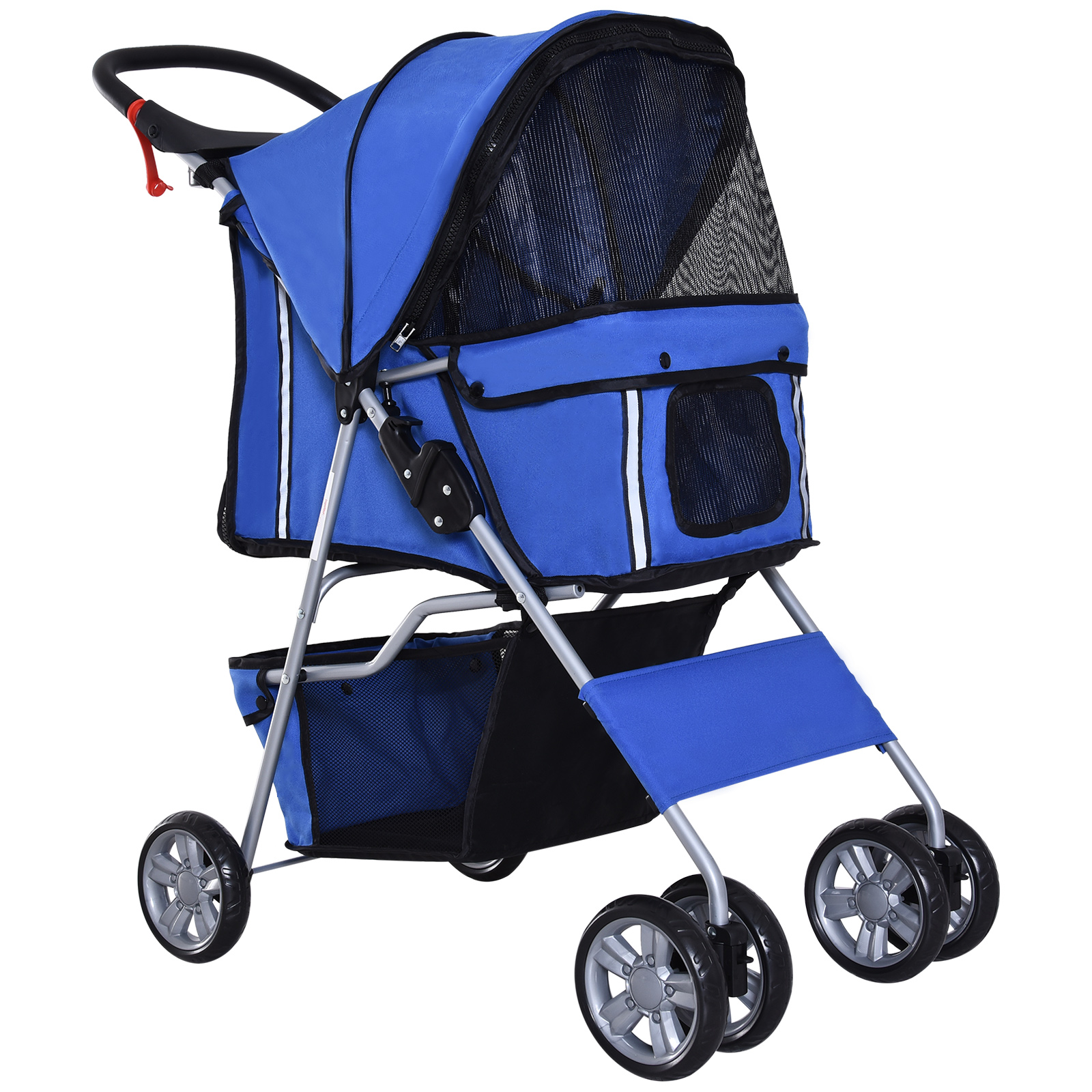 PawHut Cărucior Pliabil pentru Animale de Companie, Ușor de Transportat, Albastru, 75x45x97cm | Aosom Romania PawHut Cărucior Pliabil pentru Animale de Companie, Ușor de Transportat, Albastru, 75x45x97cm | Aosom Romania