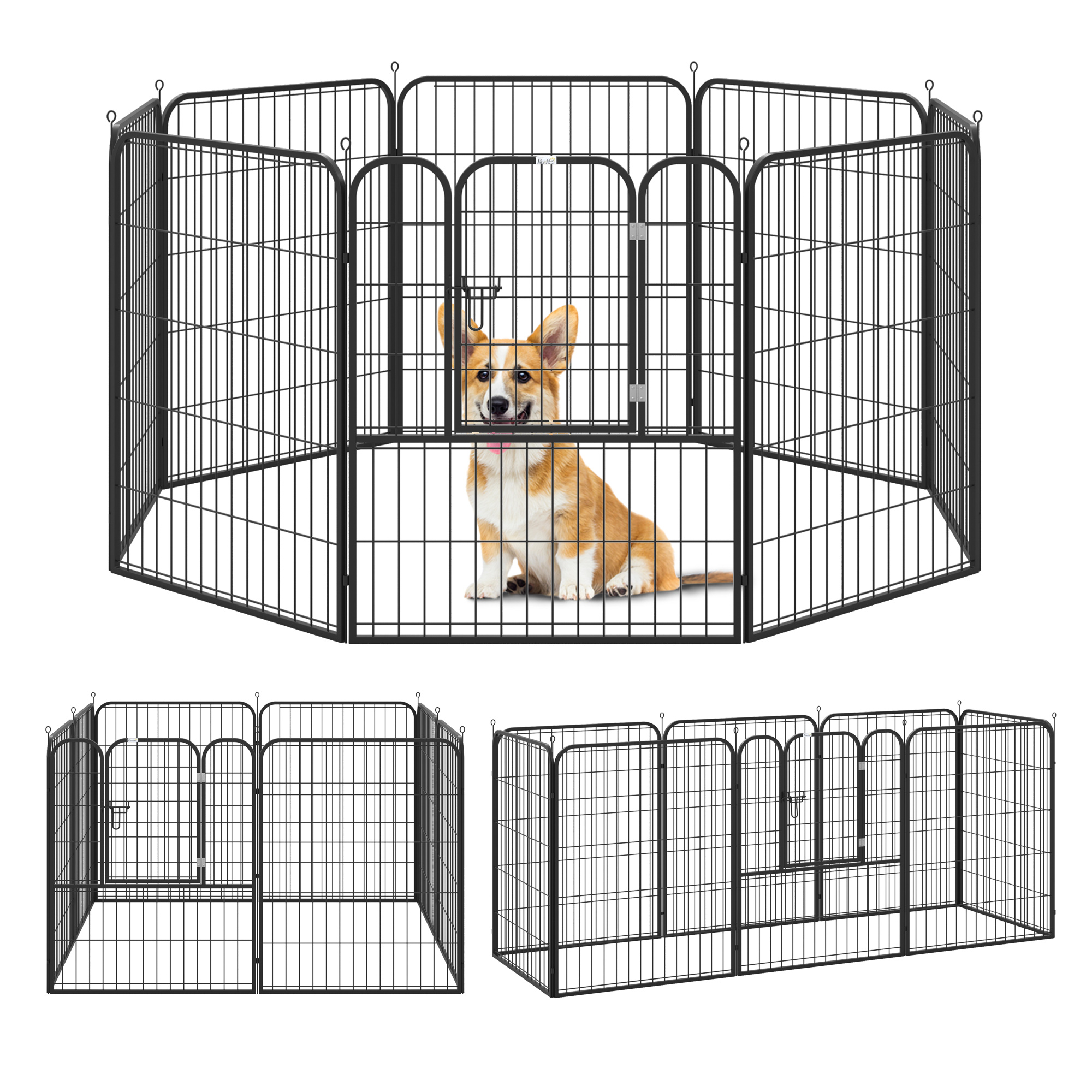 PawHut Tarc Modular Metalic pentru Animale, Flexibil, Ușor de Configurat, 79x100 cm, Negru | Aosom Romania PawHut Tarc Modular Metalic pentru Animale, Flexibil, Ușor de Configurat, 79x100 cm, Negru | Aosom Romania